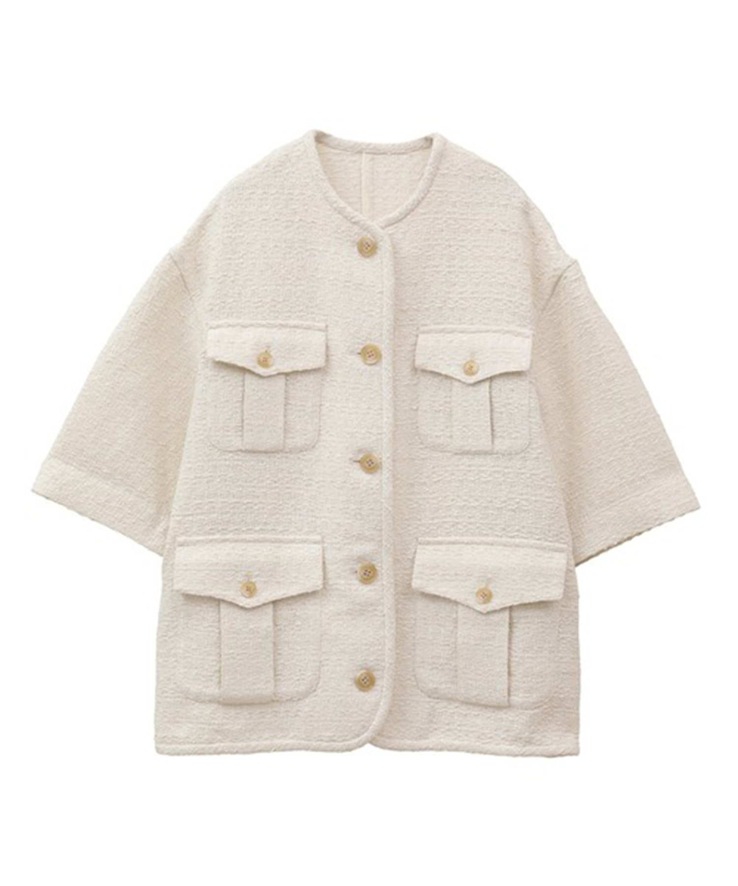 HALF SLEEVE TWEED JACKET CLANE