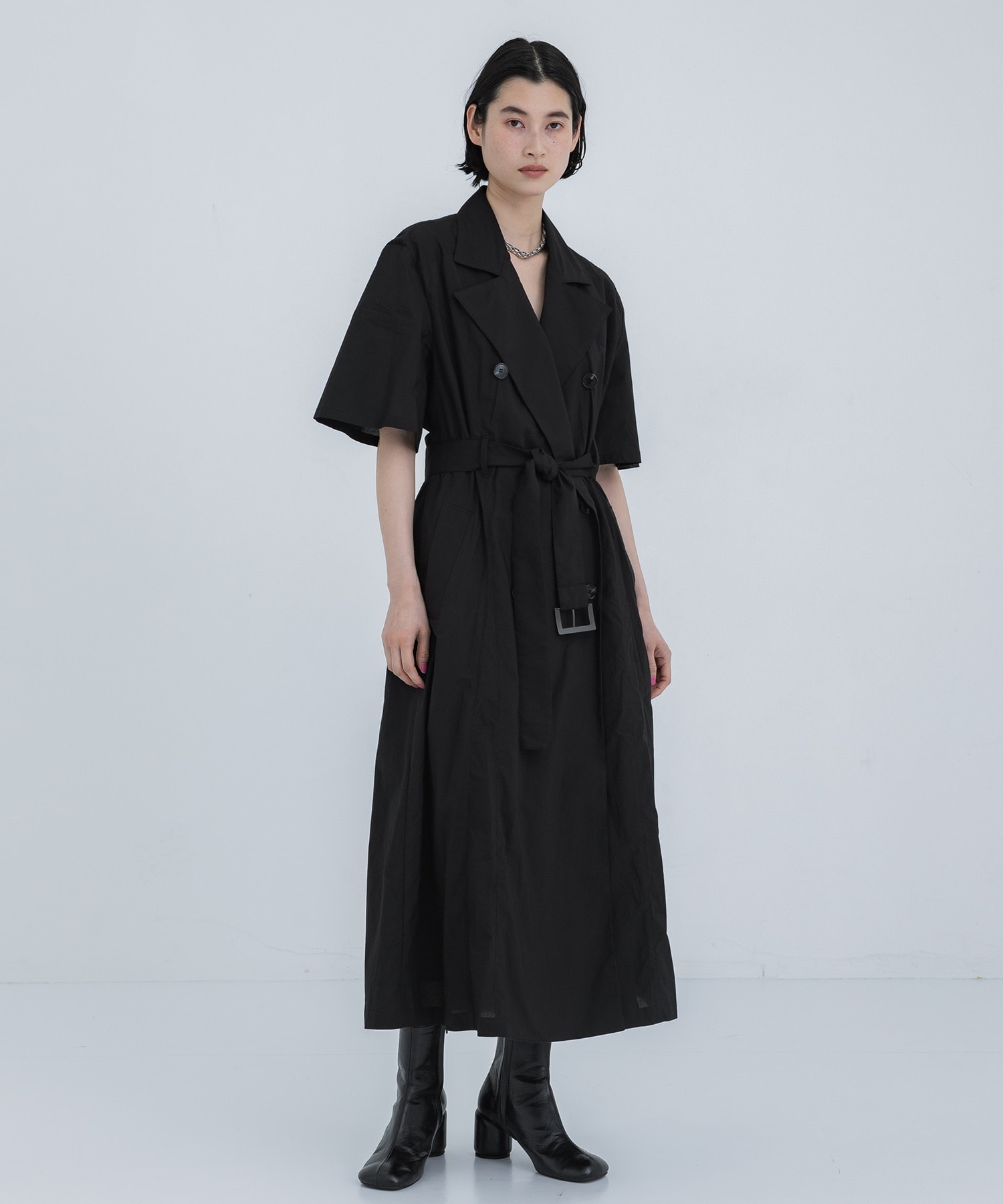 Leila trench dress BK(1 BLACK): AKIRANAKA: WOMENS｜ STUDIOUS 