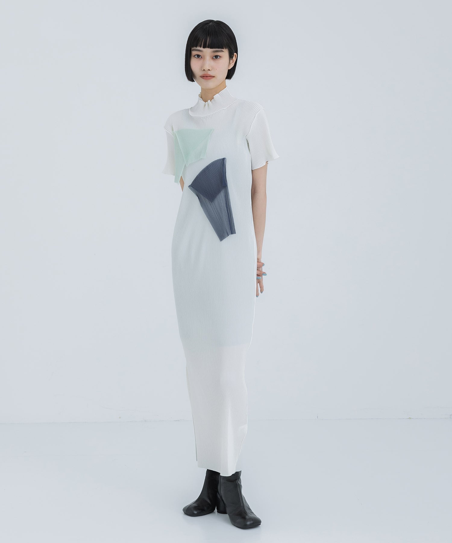 別注Todo Wave Dress High Neck Type(S WHITE): kotohayokozawa 
