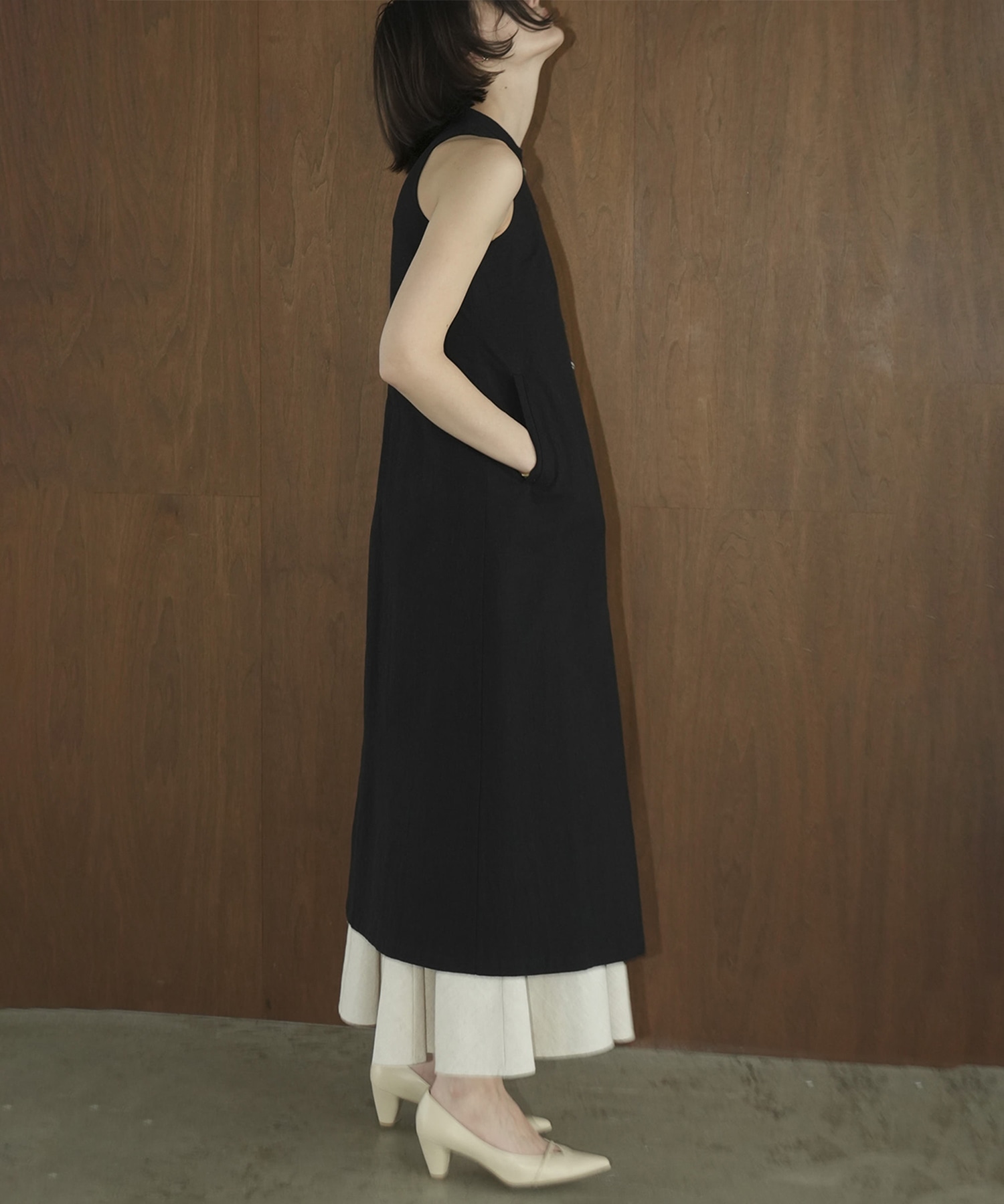 AMERICAN SLEEVE LINEN ONEPIECE CLANE