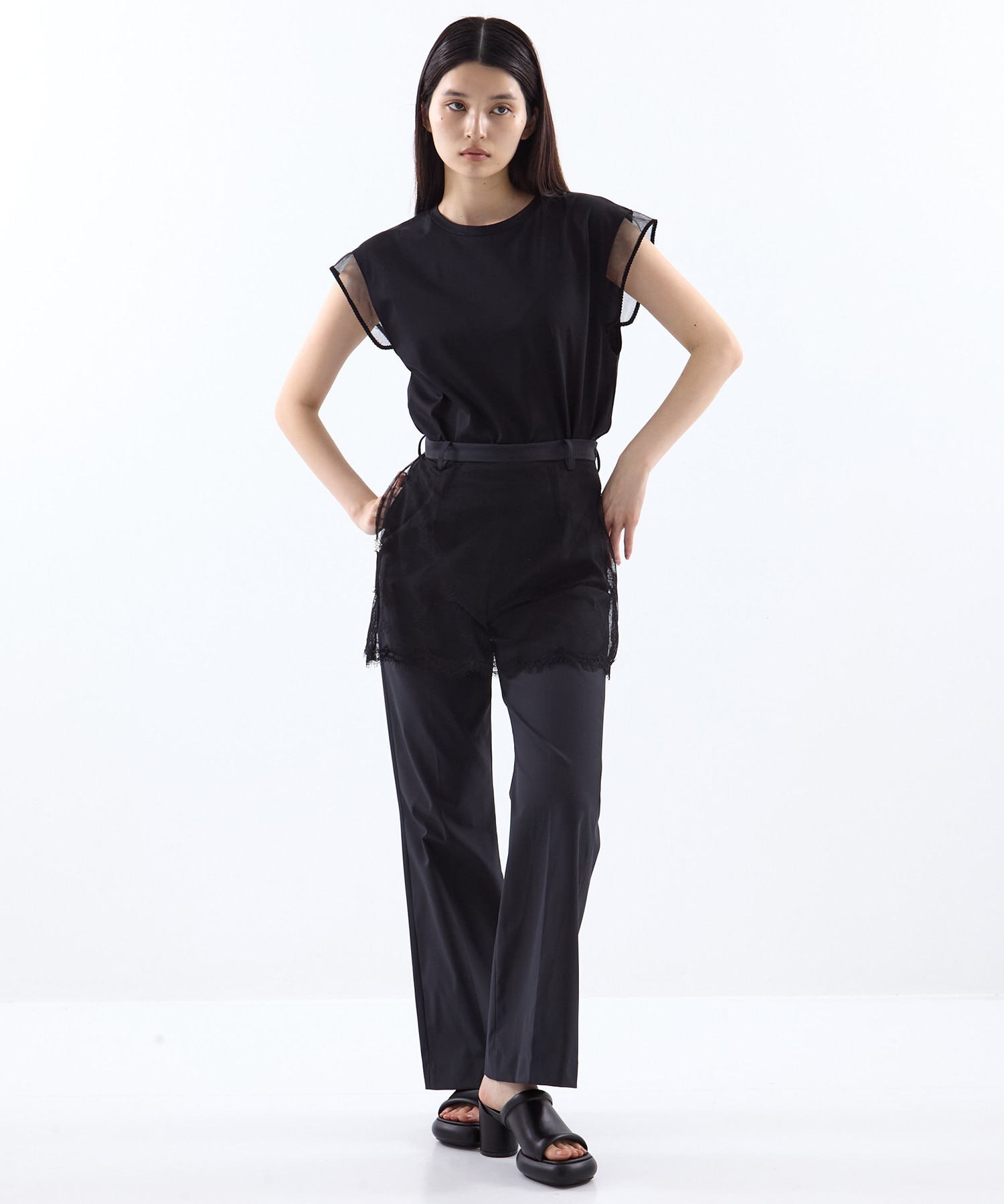 別注 China ribbon no sleeve T-shirt tanakadaisuke