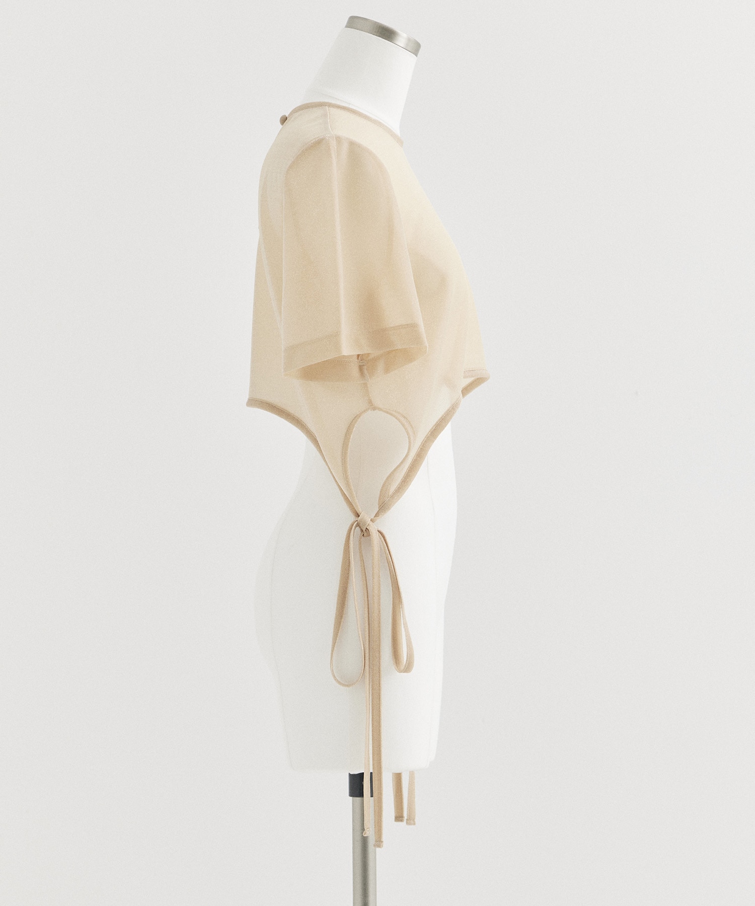 Lame Jersey Cropped Sheer Top Mame Kurogouchi