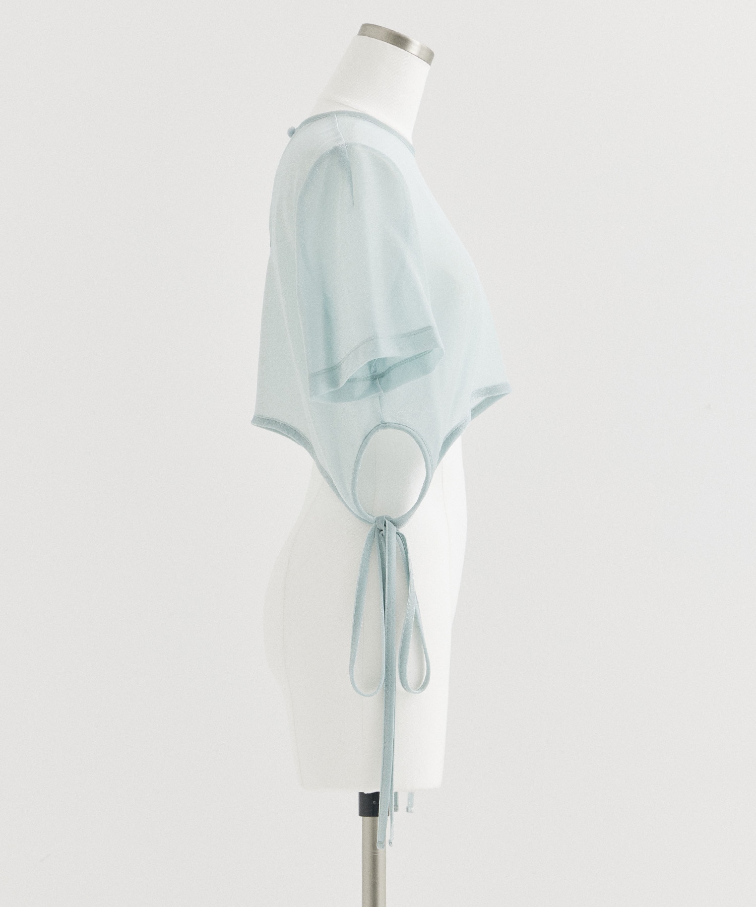 Lame Jersey Cropped Sheer Top Mame Kurogouchi