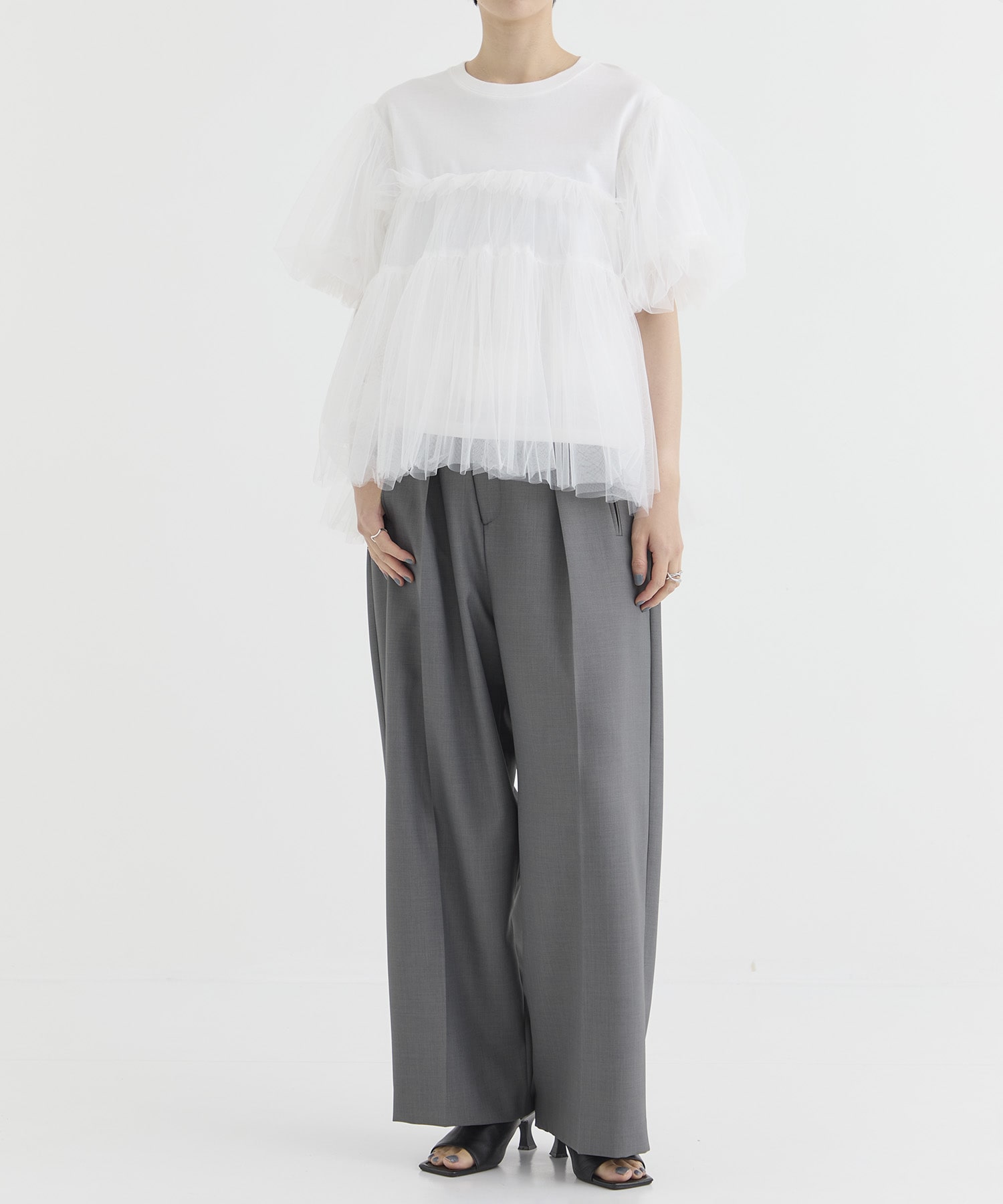 別注 Tulle Layered T-shirt VIVIANO