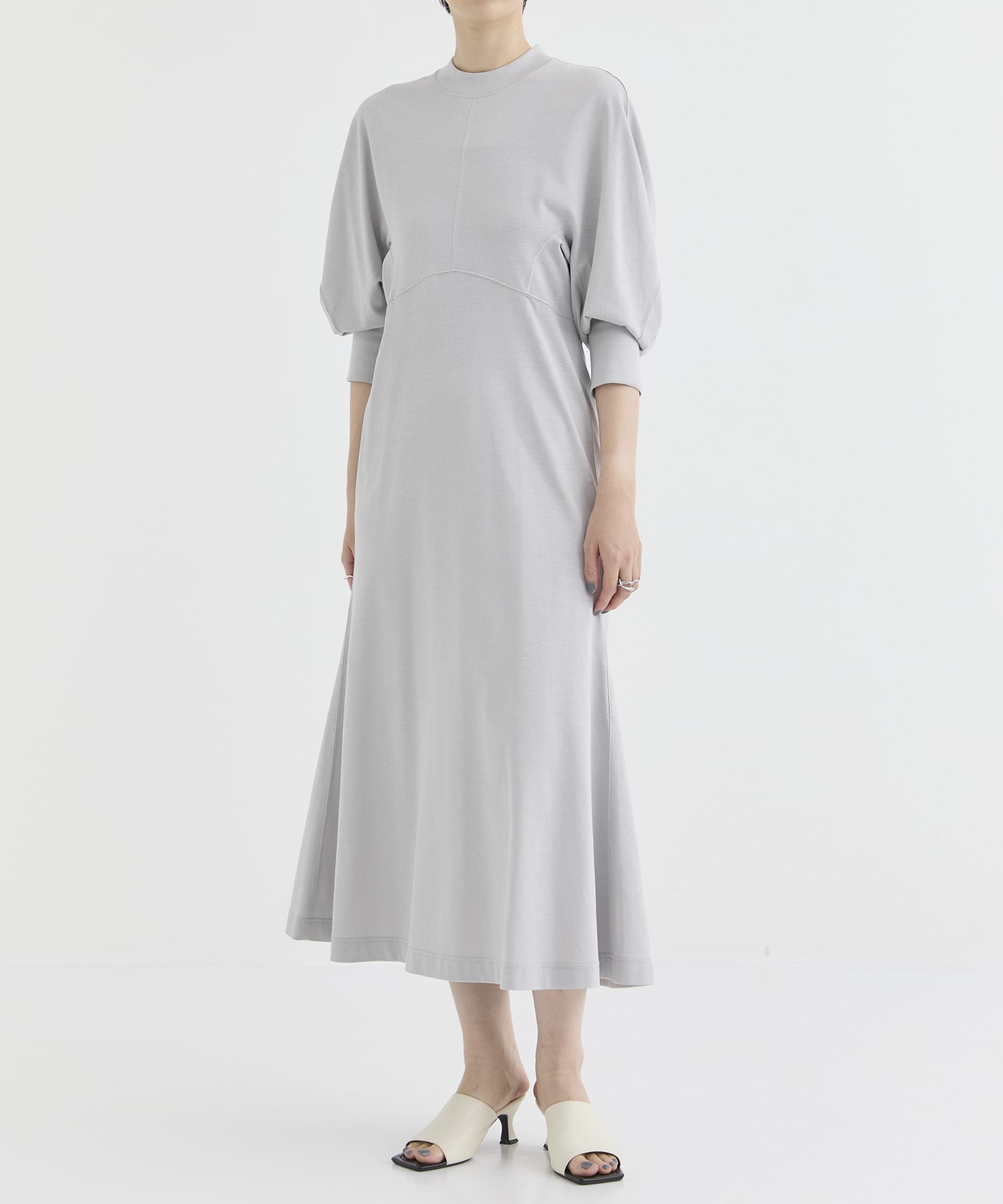 Cotton Jersey Flared Dress Mame Kurogouchi