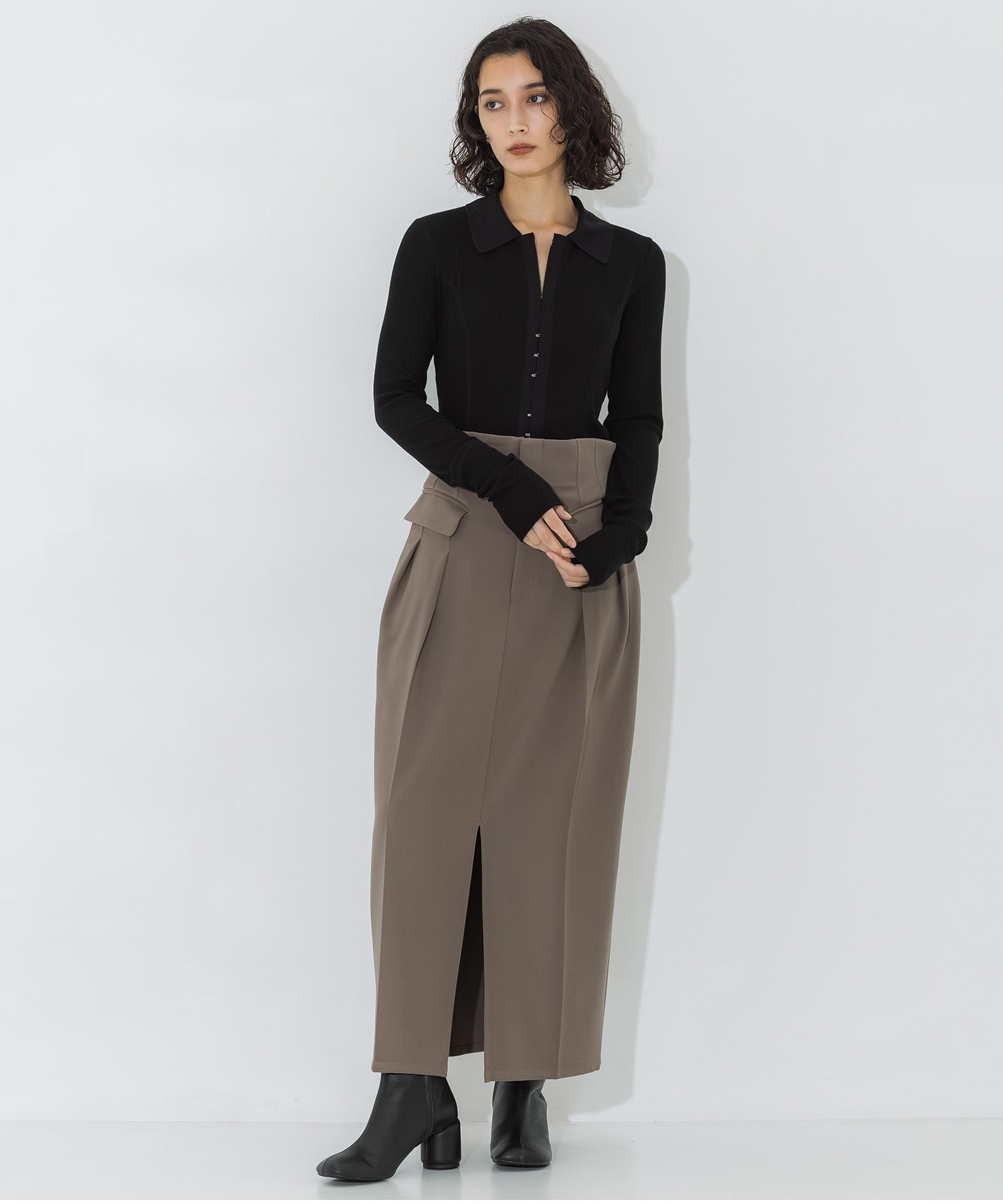 High Waist Tailored Skirt STUDIOUS