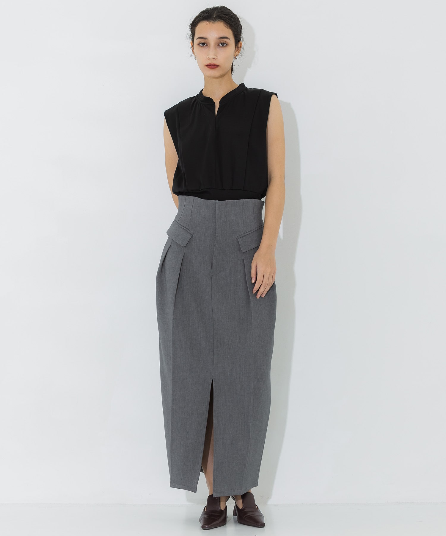 High Waist Tailored Skirt STUDIOUS