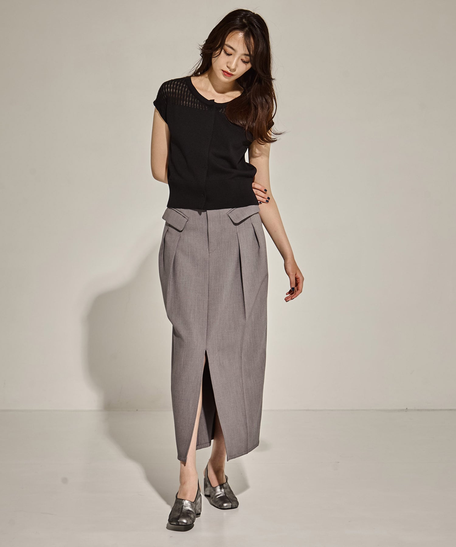 High Waist Tailored Skirt STUDIOUS