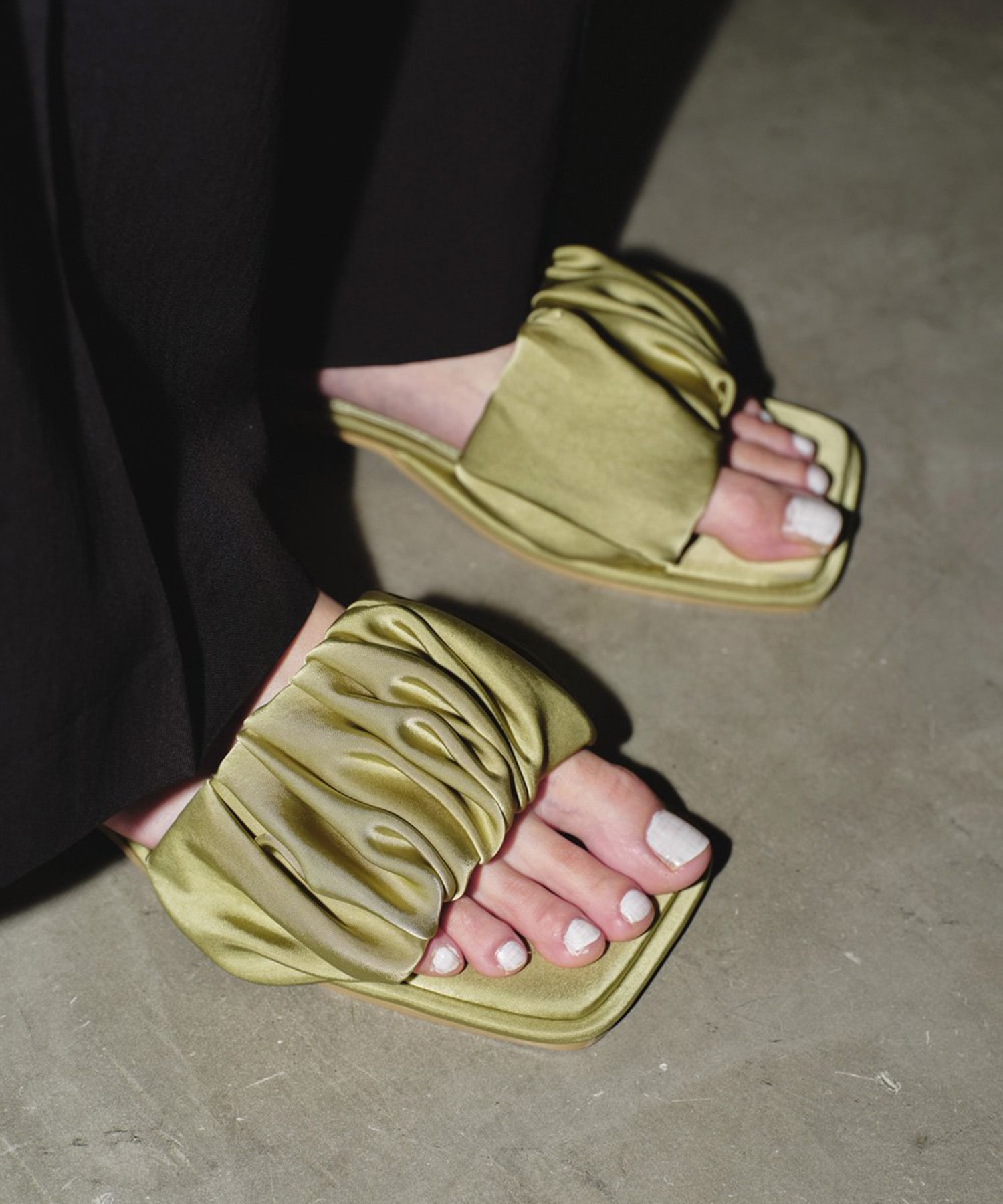 Satin Gather Sandals TODAYFUL