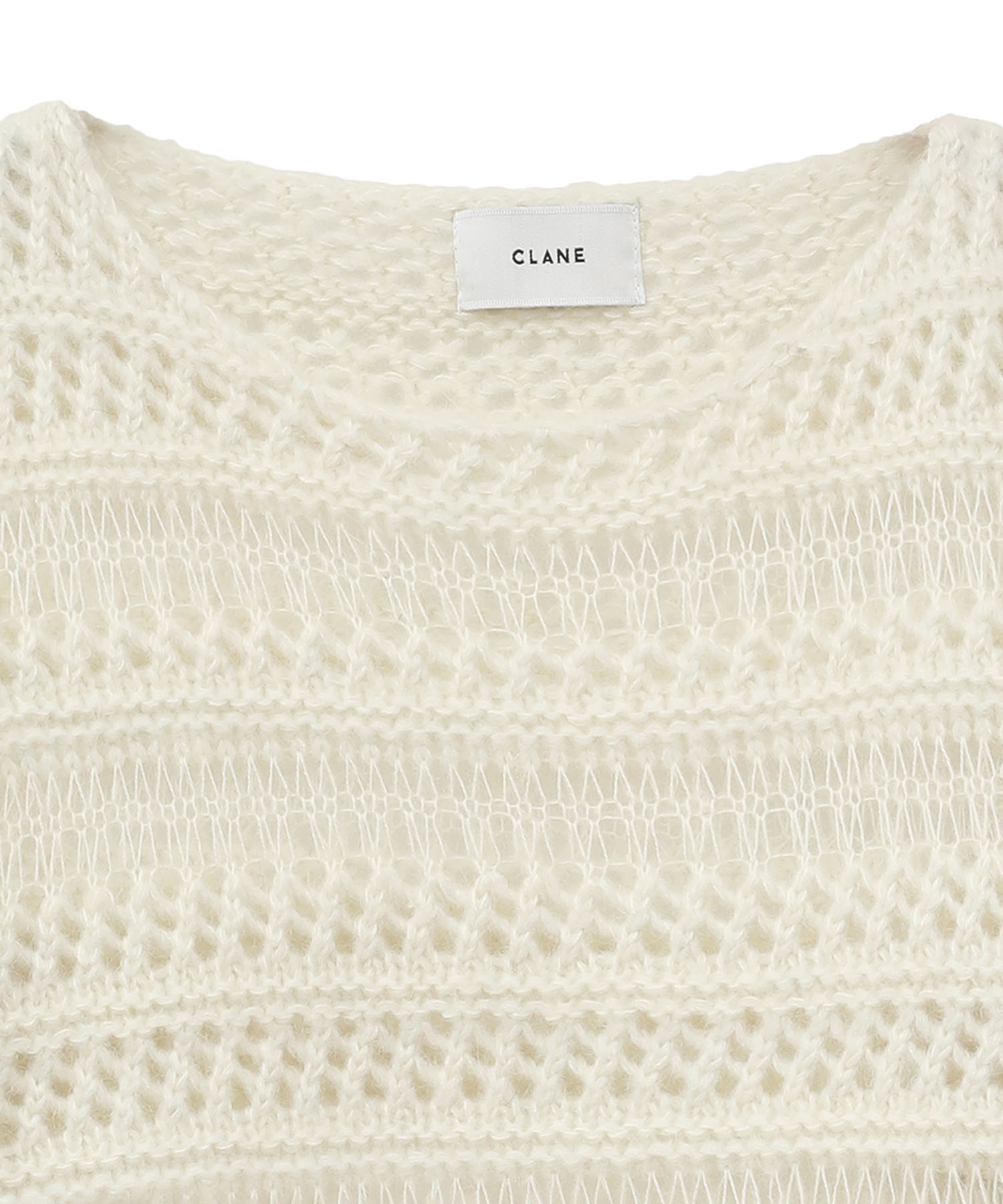 SHEER BORDER MOHAIR KNIT CLANE