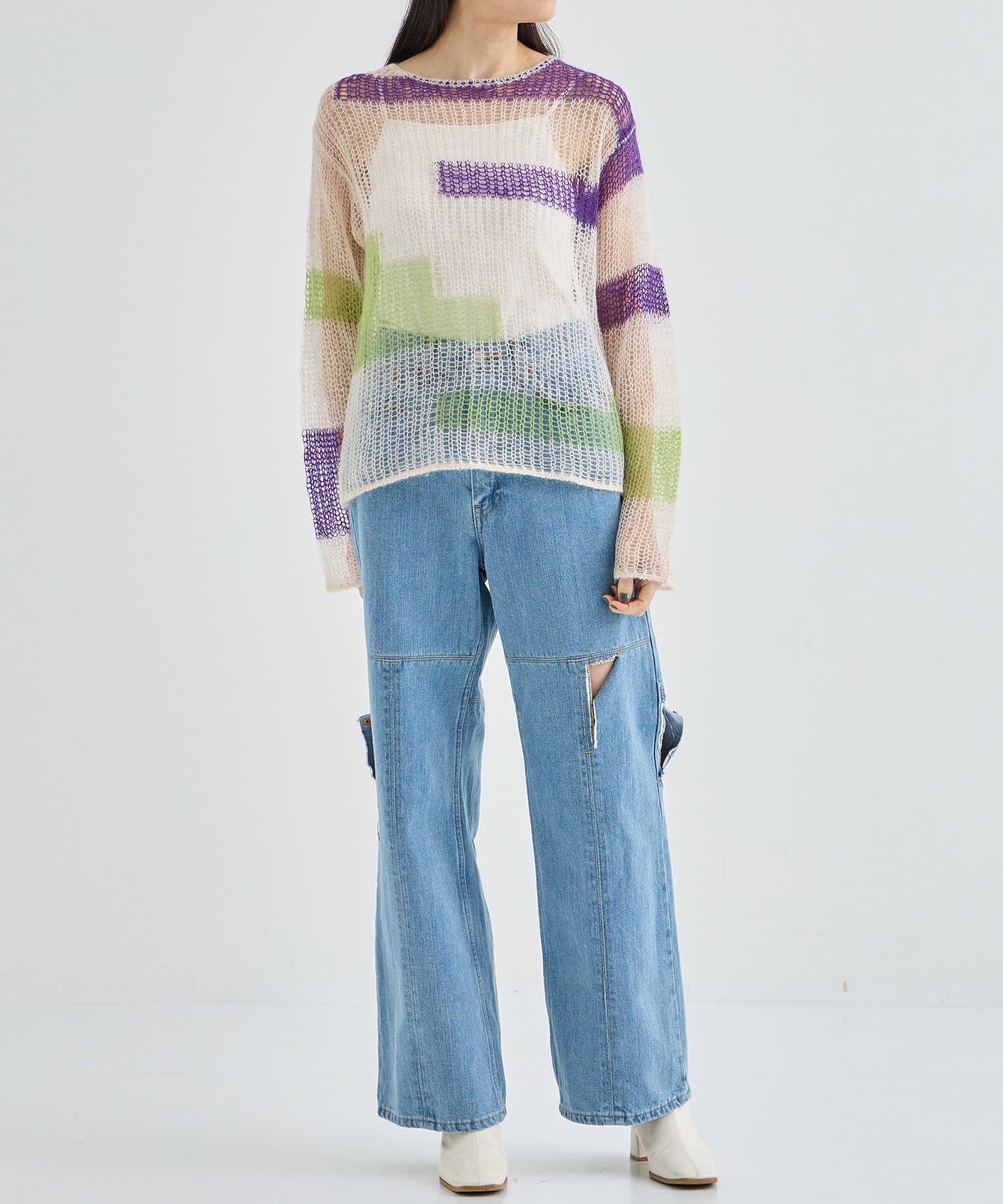 patchwork knit tops soduk