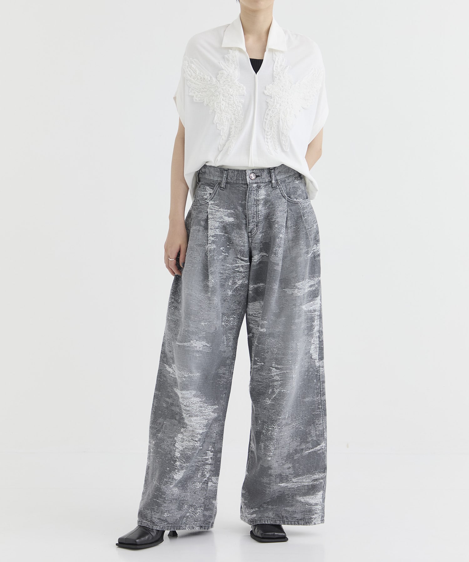 DENIM WIDE PANTS TAAKK