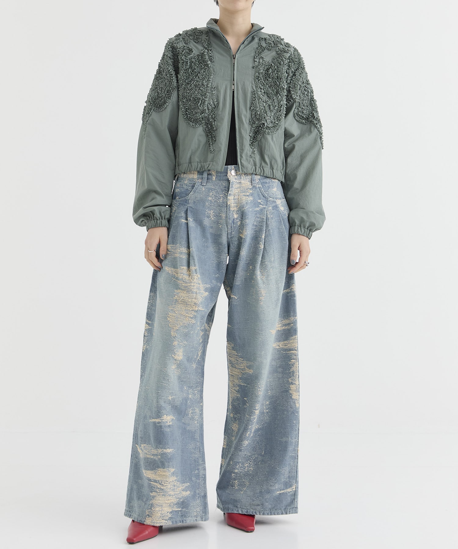 DENIM WIDE PANTS TAAKK