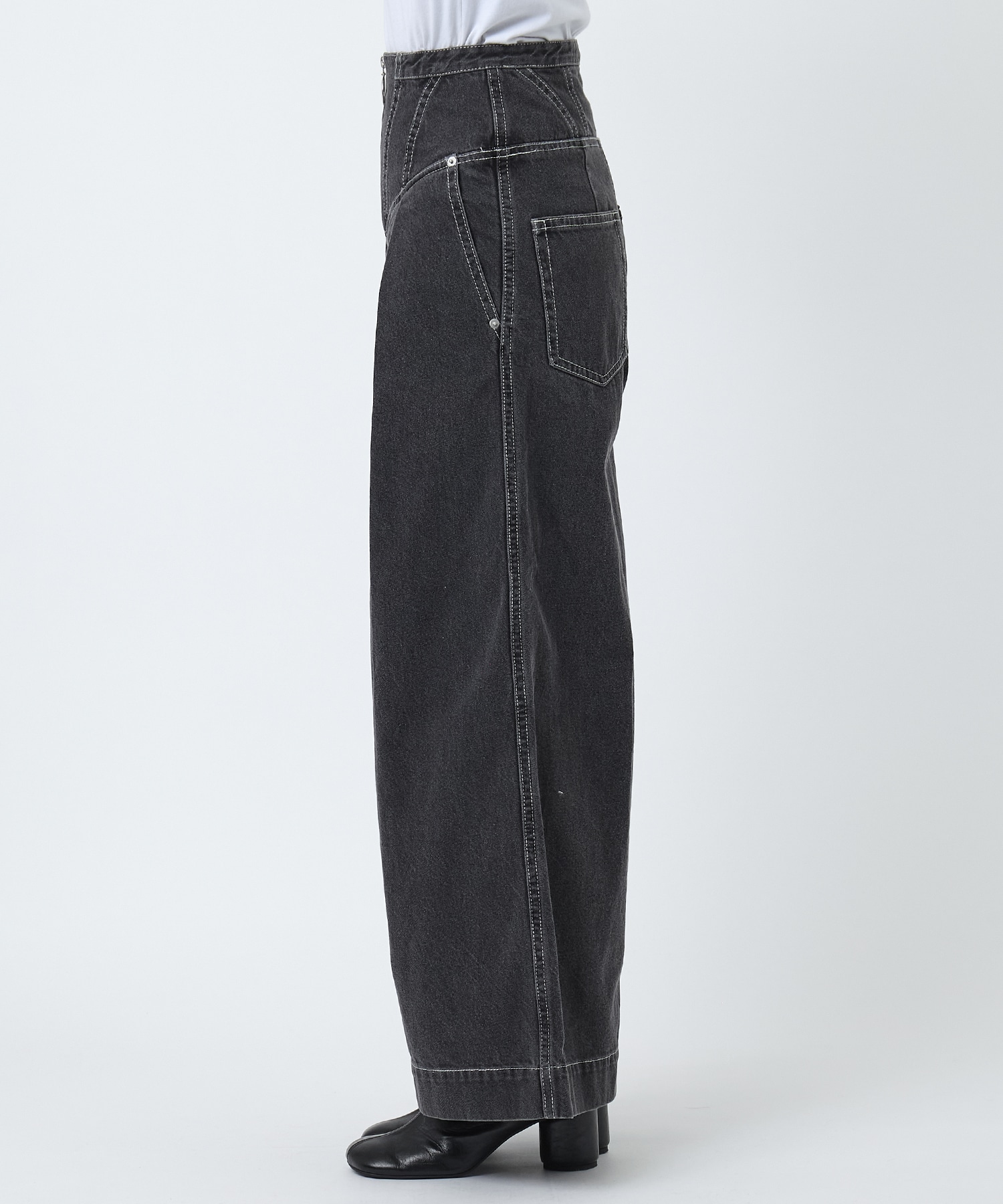 CORSET WAIST DENIM WIDE PANTS THINGS THAT MATTER