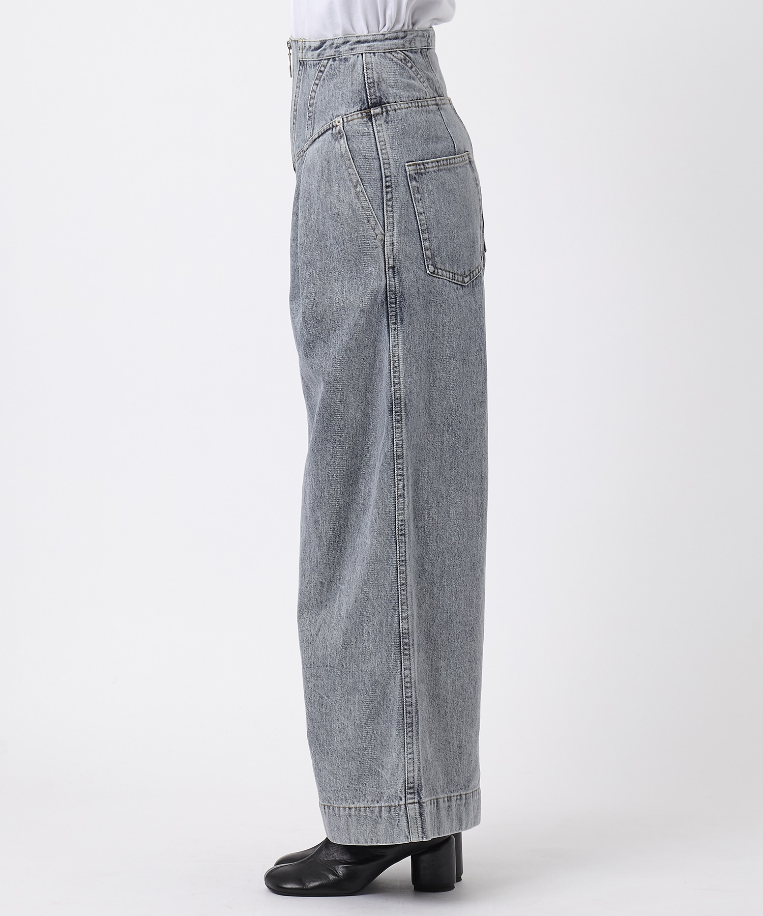 CORSET WAIST DENIM WIDE PANTS THINGS THAT MATTER