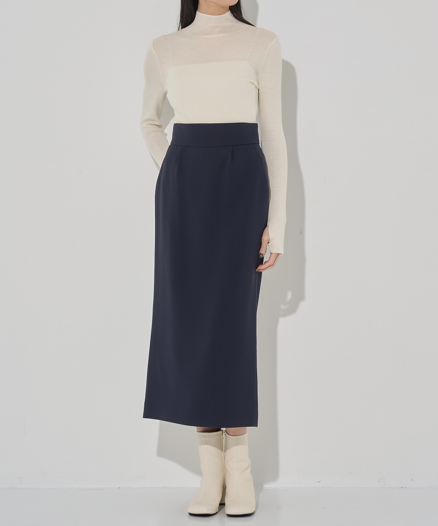 Acetate Polyester I-Line Skirt Mame Kurogouchi