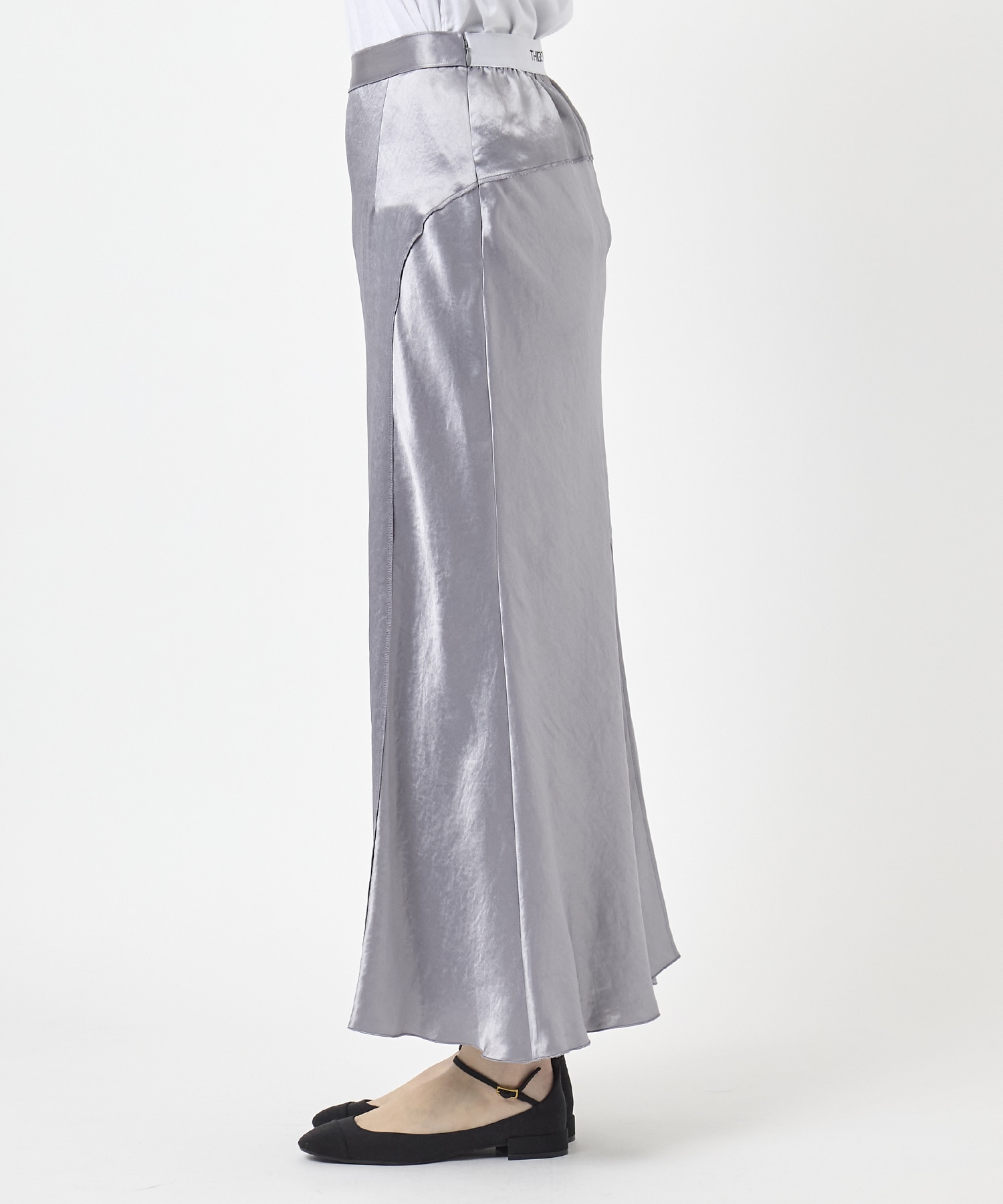 BACK SLIT ACETATE SATIN MAXI SKIRT THINGS THAT MATTER