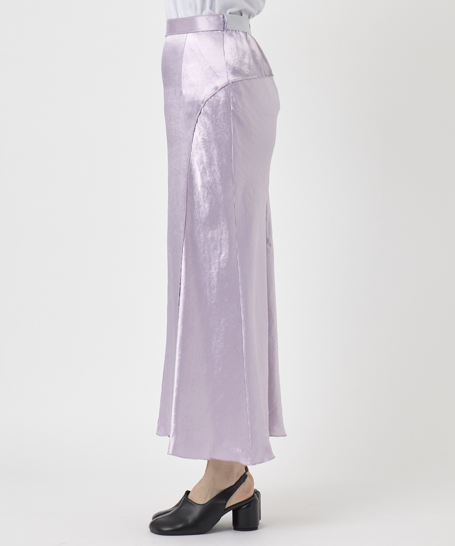 BACK SLIT ACETATE SATIN MAXI SKIRT THINGS THAT MATTER