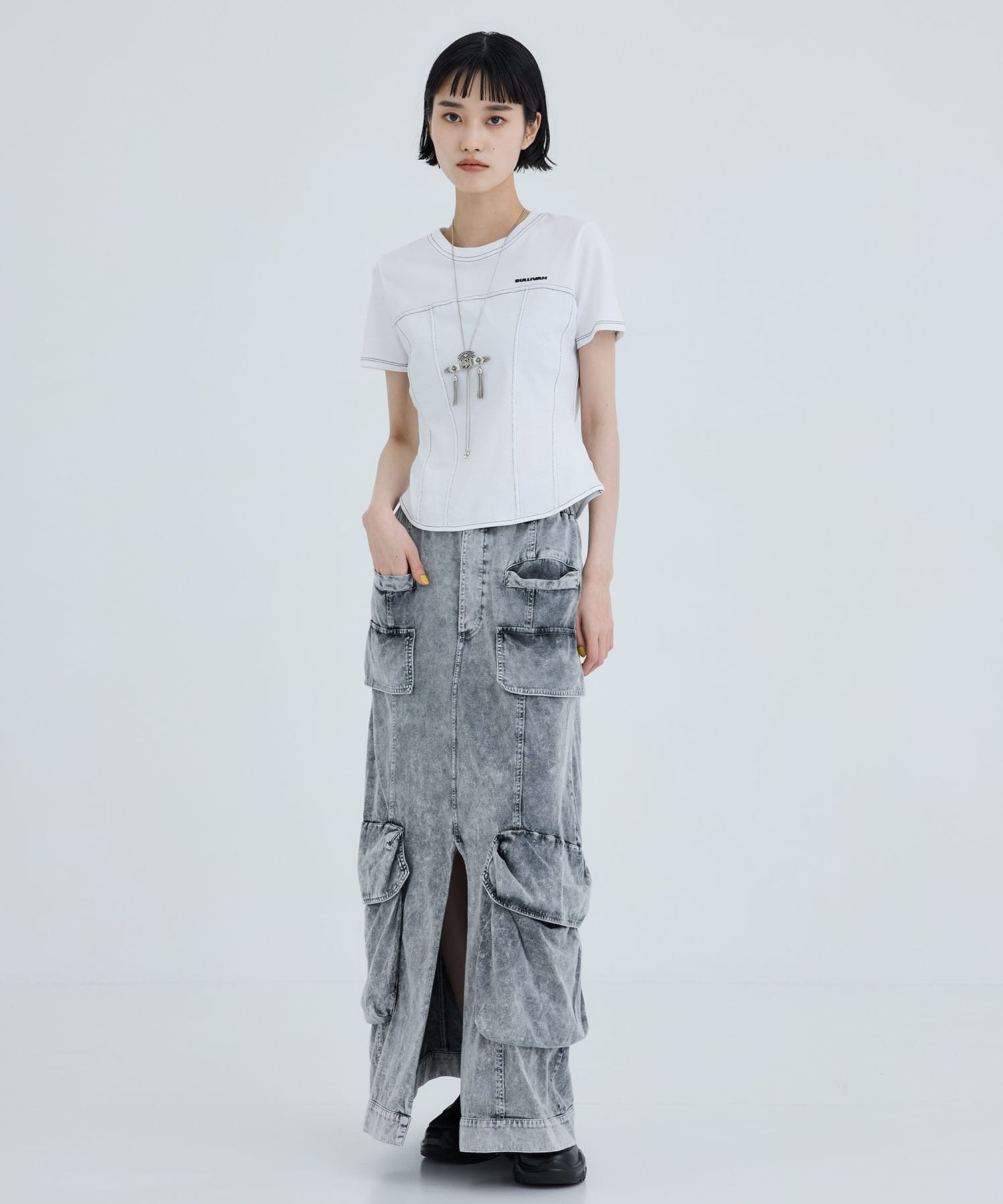 Leather belt fringe loop tie TOGA PULLA