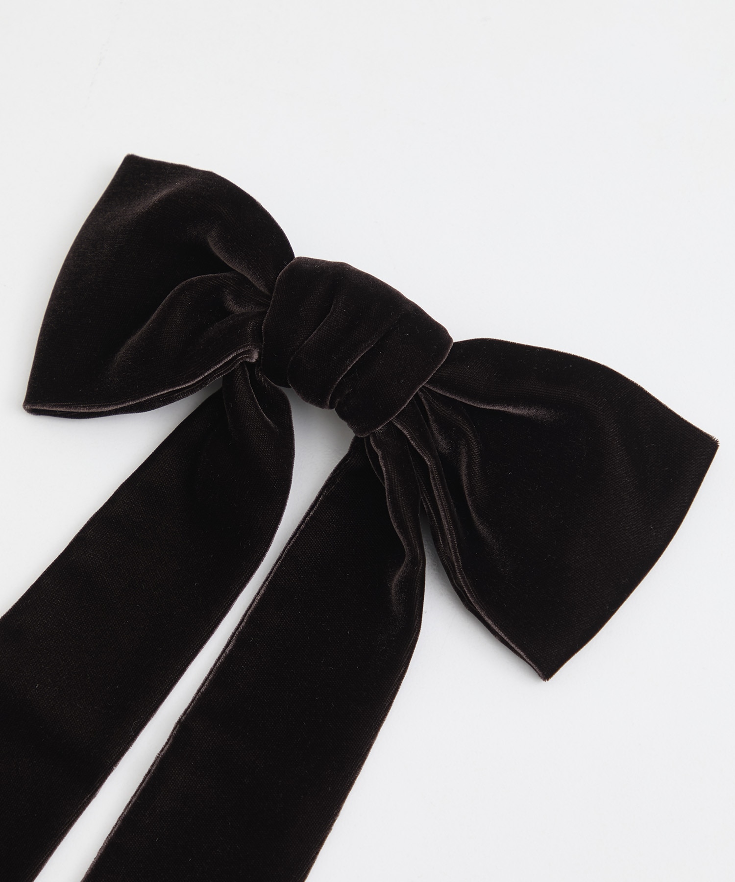 VELVET LONG BOW HAIR CLIP FETICO