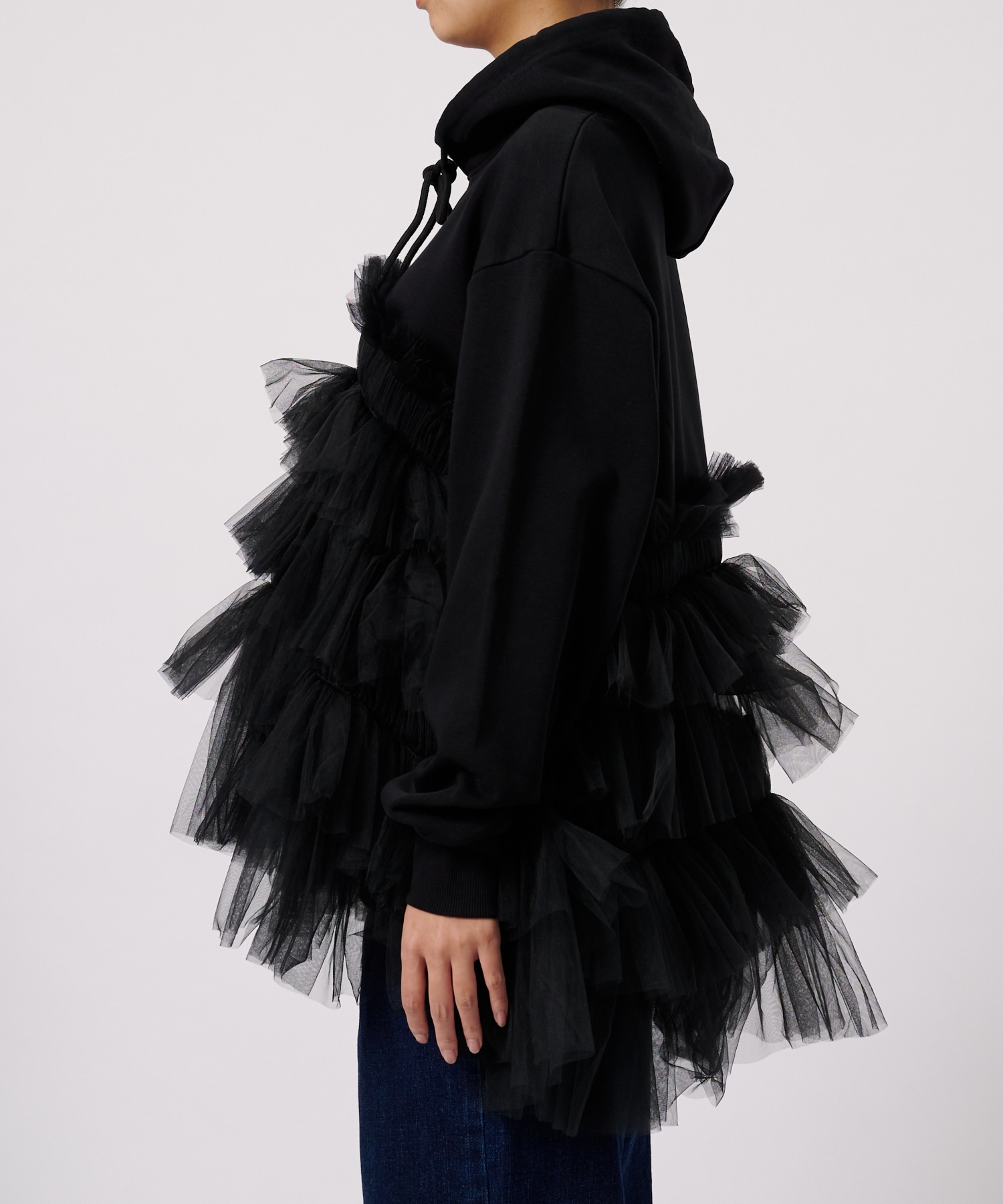 Gathered Tulle Hoodie VIVIANO