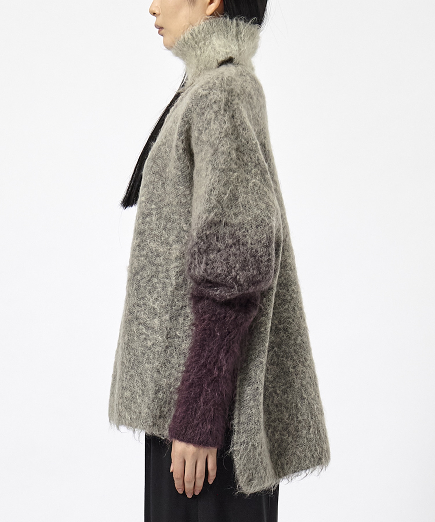 MOHAIR OPEN HIGHNECK KNIT MUKASA