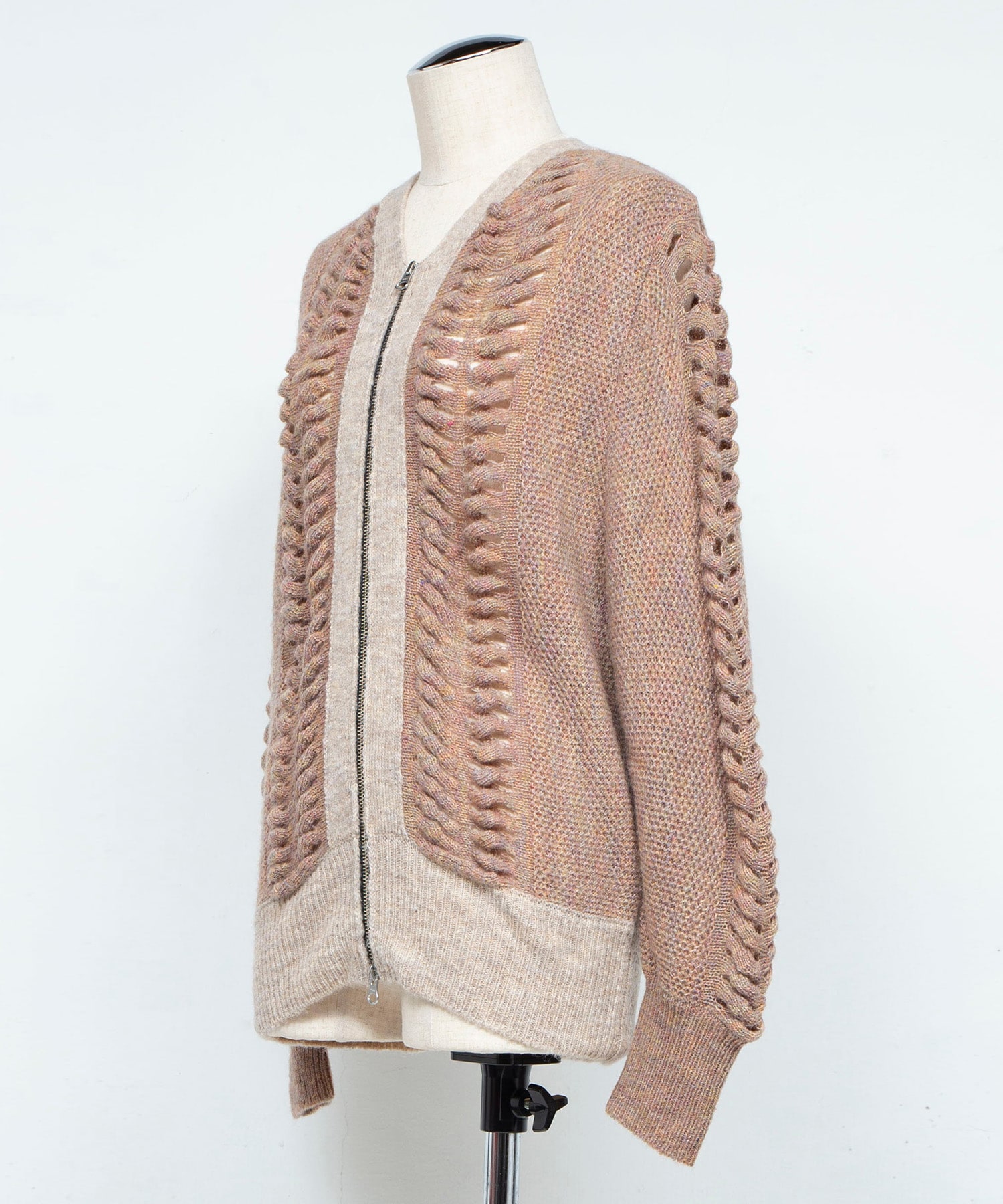 ウールモヘアZIP Knit Cardigan PEIEN