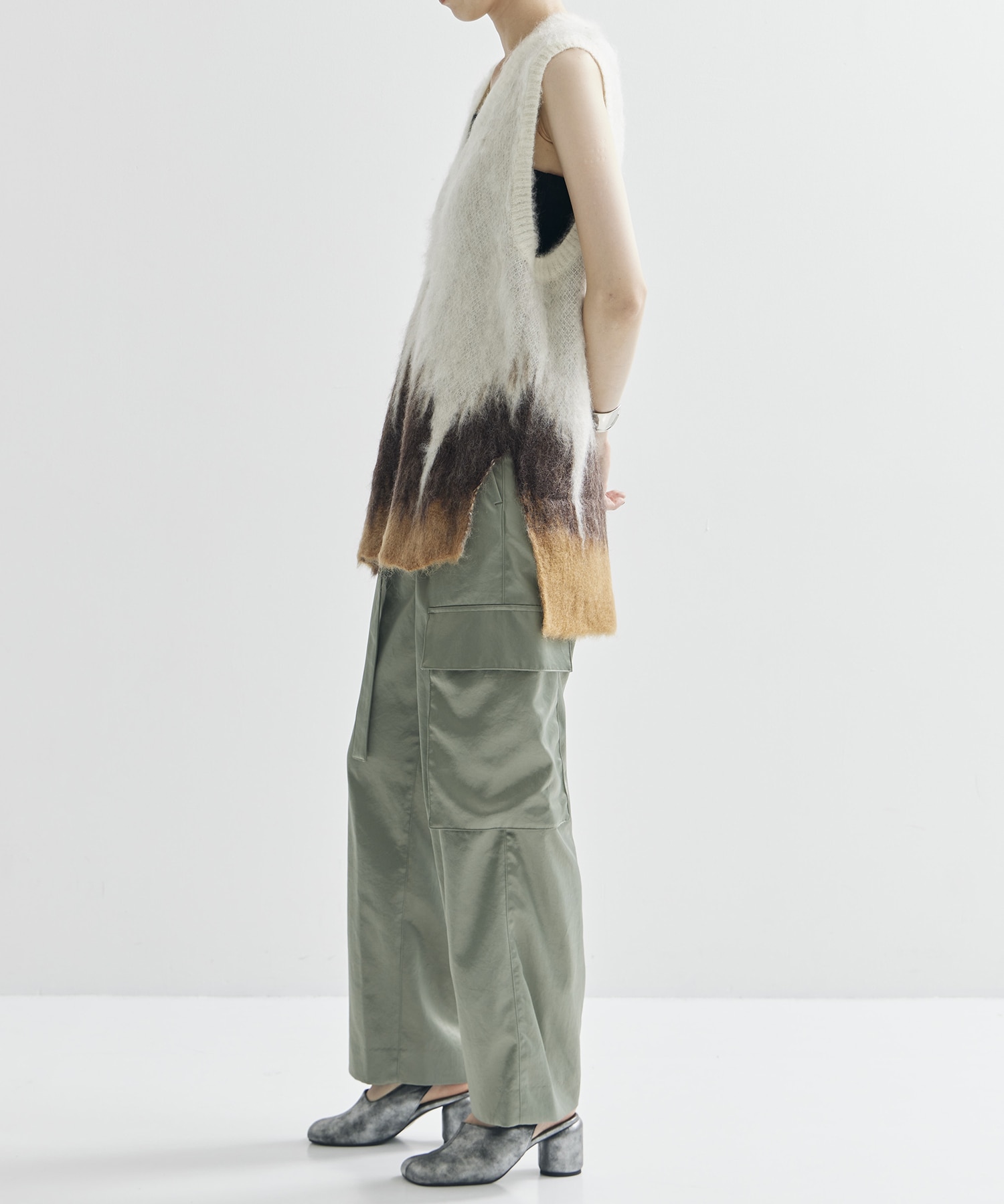 Drip Glaze Pattern Mohair Knitted Vest Mame Kurogouchi