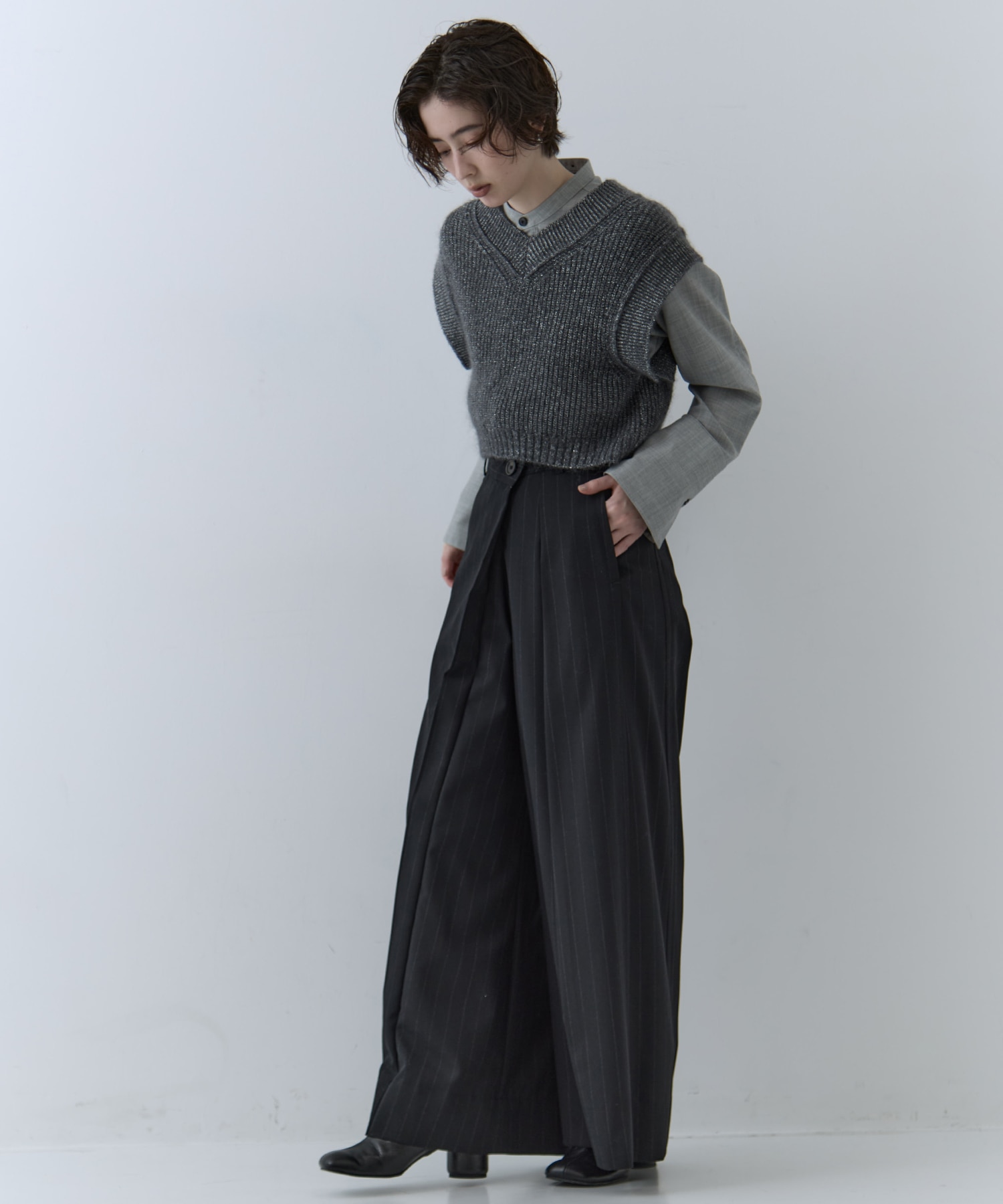 Mohair Lame Knit Vest STUDIOUS