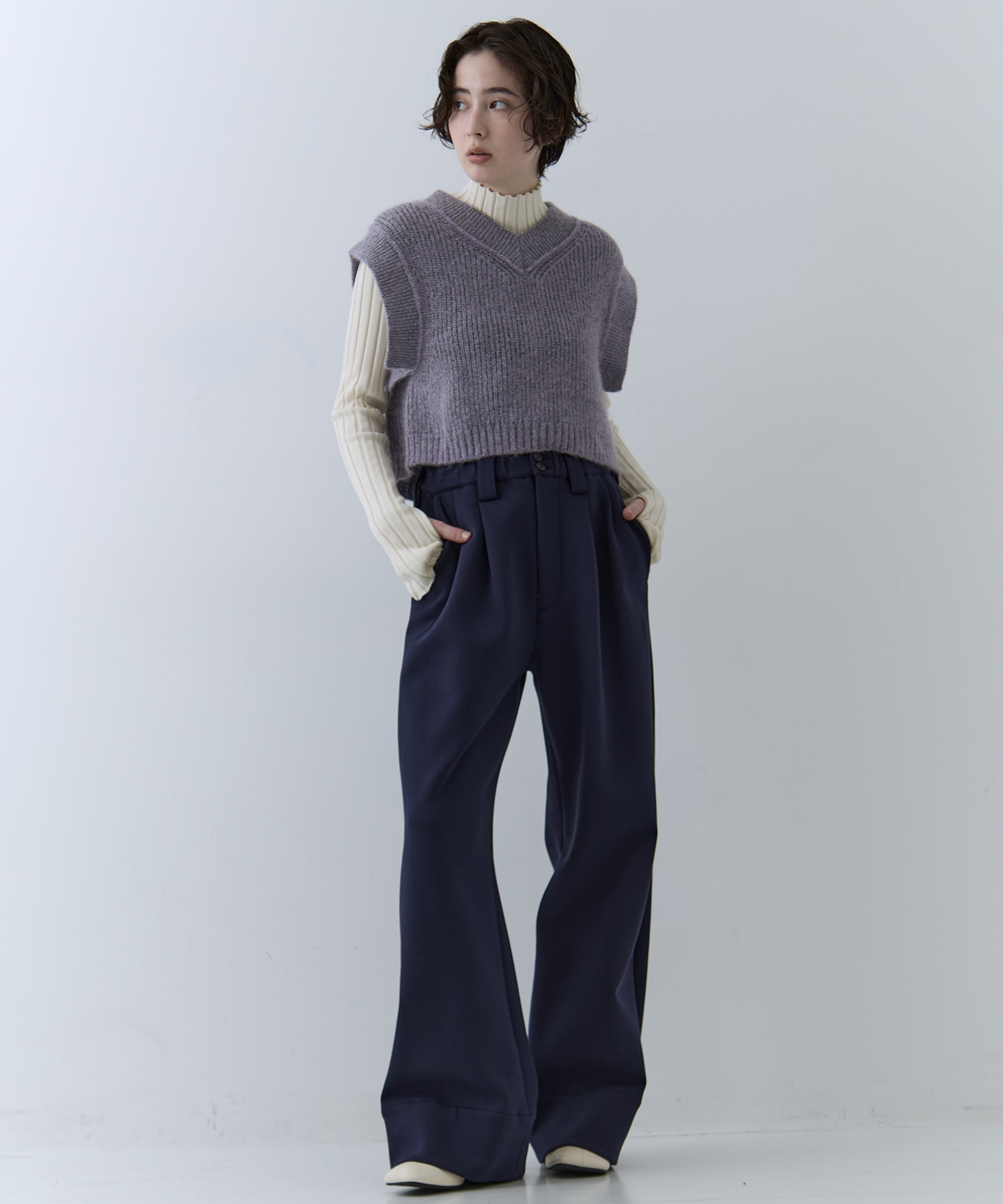 Mohair Lame Knit Vest STUDIOUS