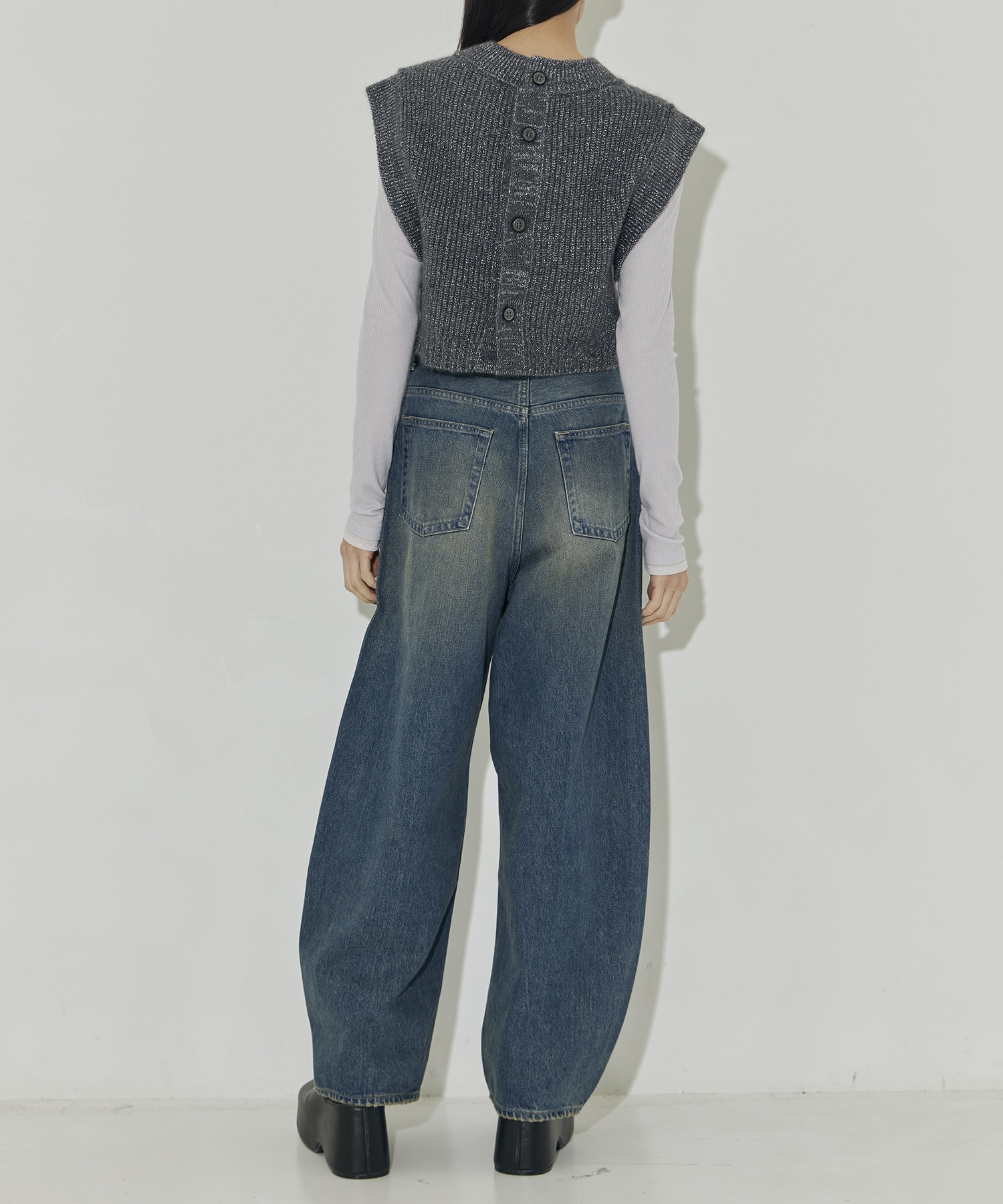 Mohair Lame Knit Vest STUDIOUS