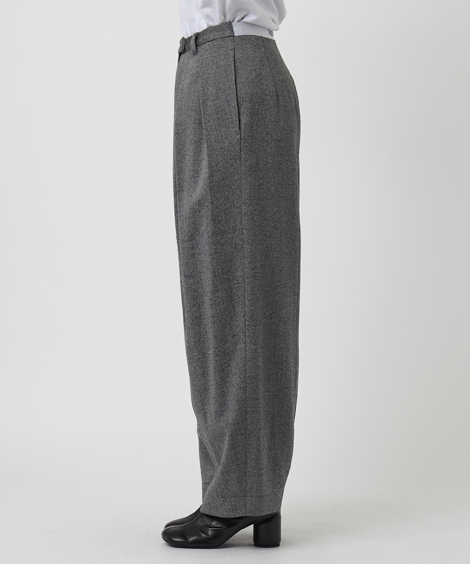 WOOL MIX HERRINGBONE COCOON PANTS THINGS THAT MATTER