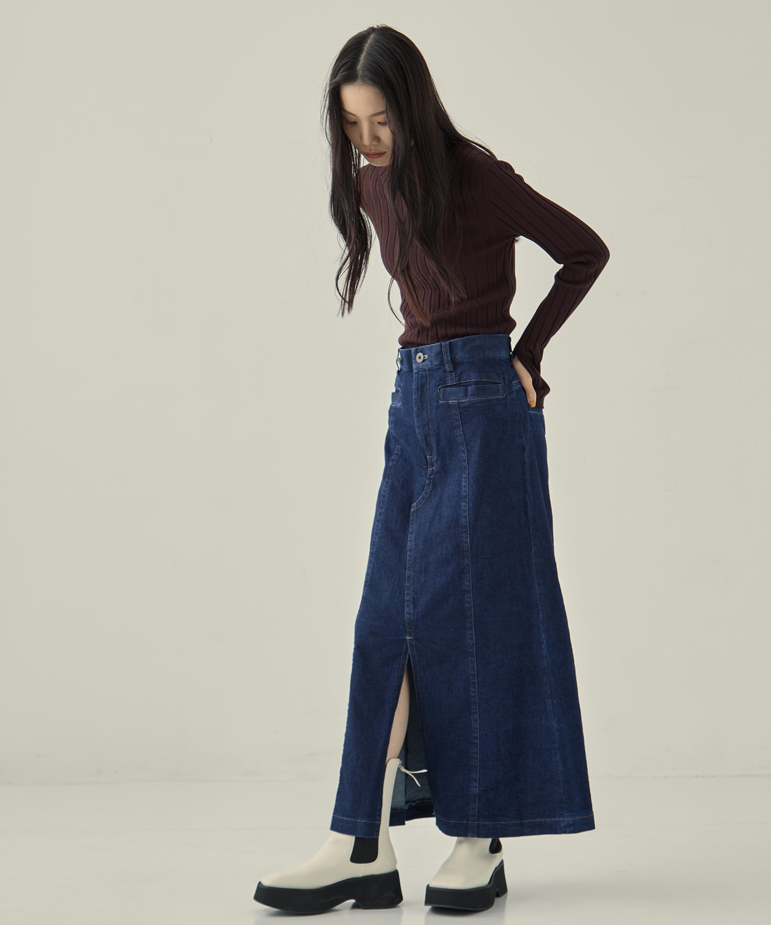 Back Flare Denim SK STUDIOUS