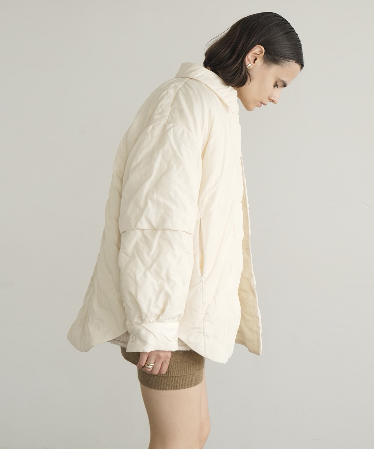 PADDED CRUMPLY SHIRT JACKET CLANE