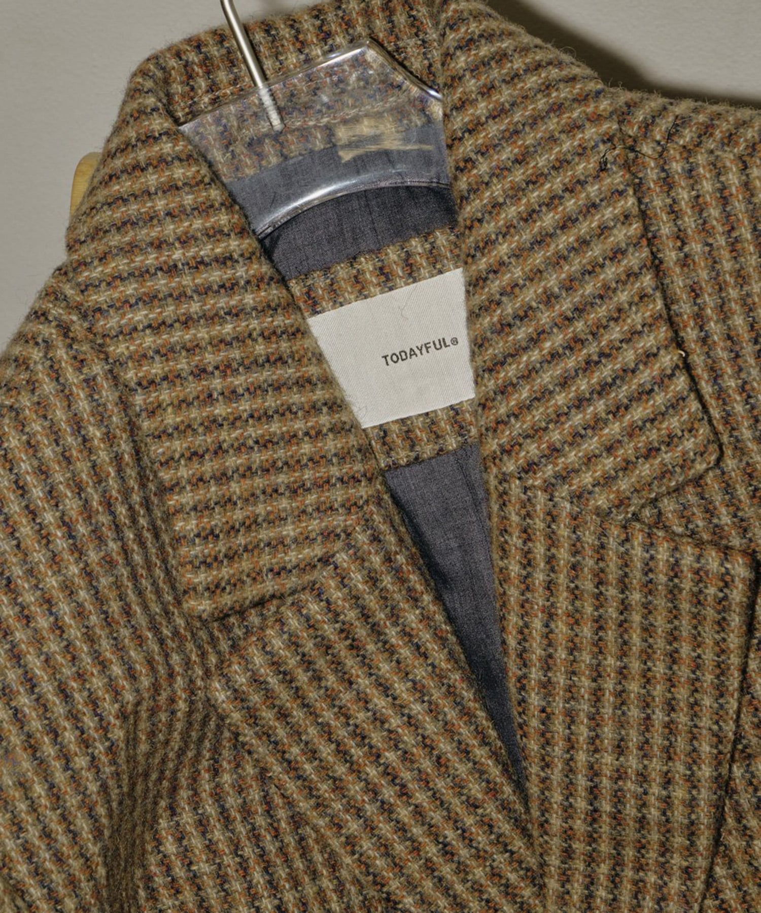 Wool100% Check Jacket TODAYFUL