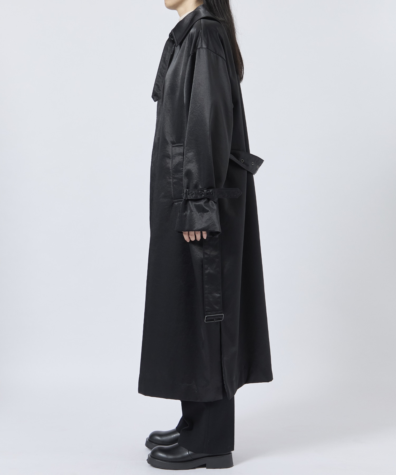 Satin padded long coat 08sircus