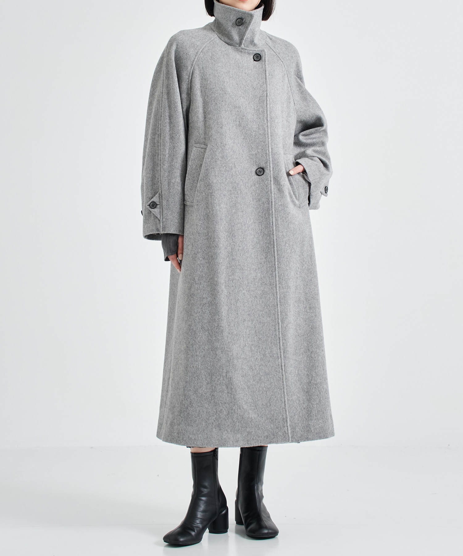 Stand Collar Wool Coat STUDIOUS