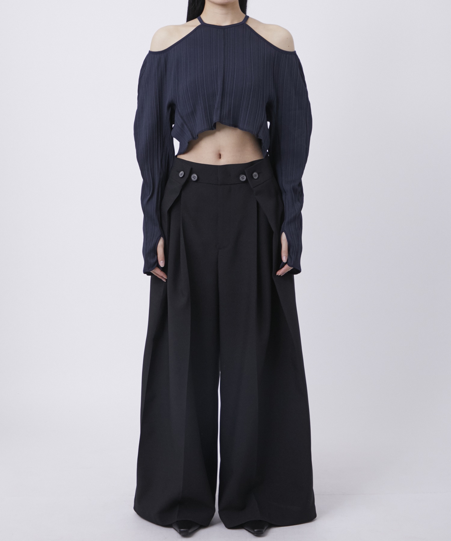 Random Ribbed Organic Cotton 2way Dress Mame Kurogouchi