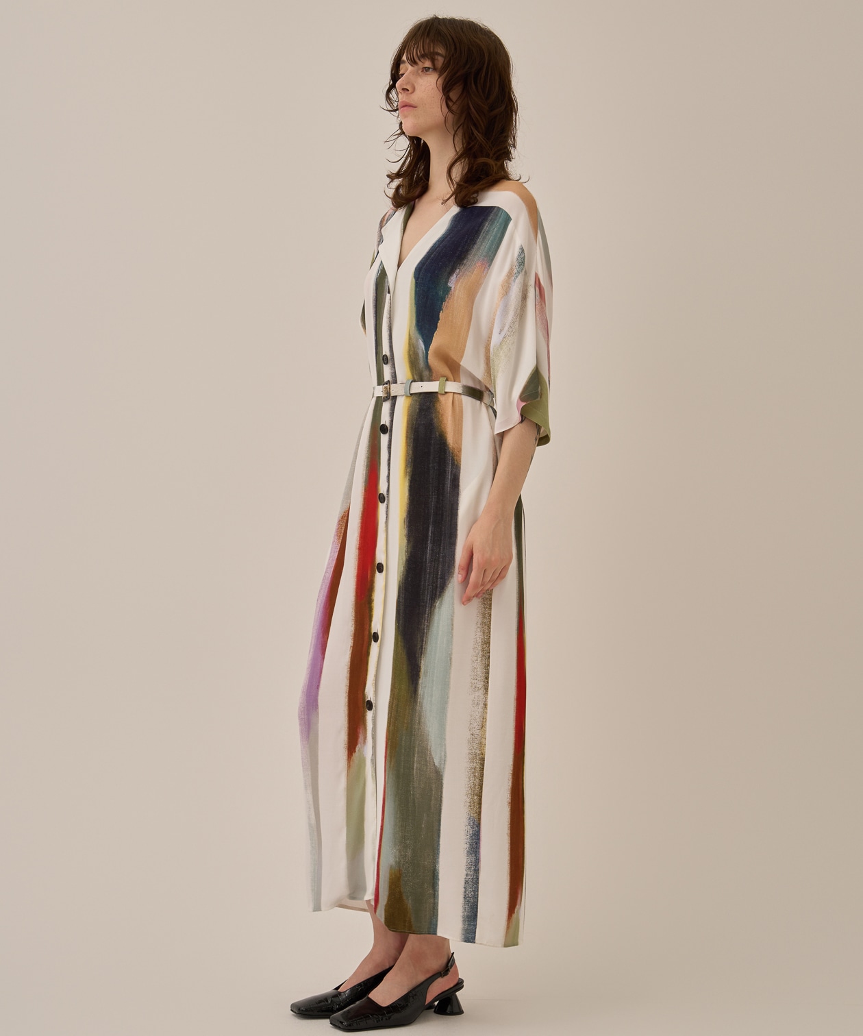 Empty stripe dress AKIRANAKA