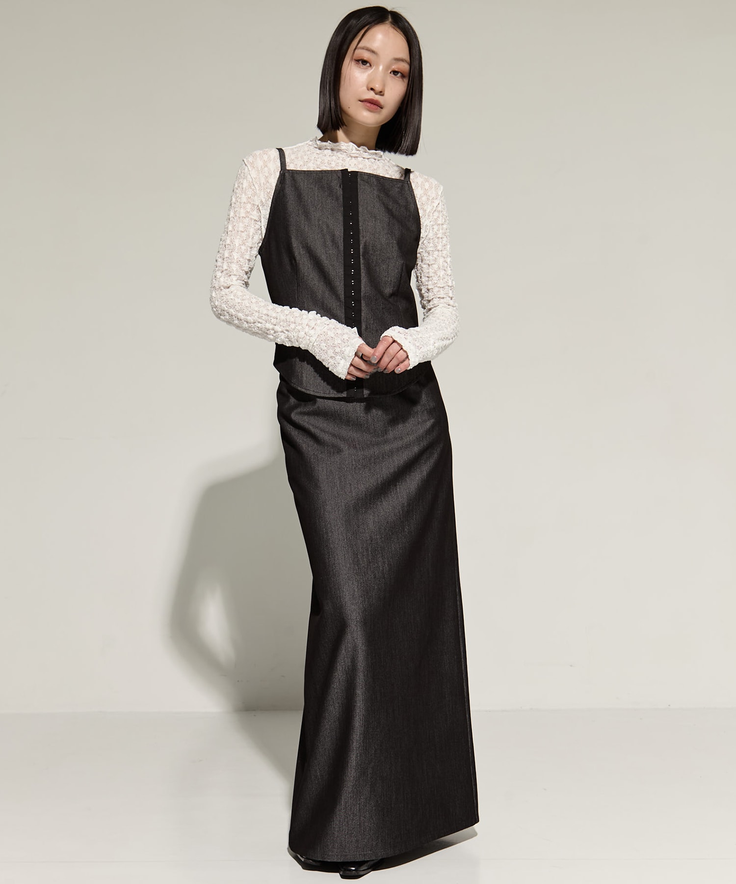 CAMISOLE SET EXTRA LONG SKIRT DRESS AMERI