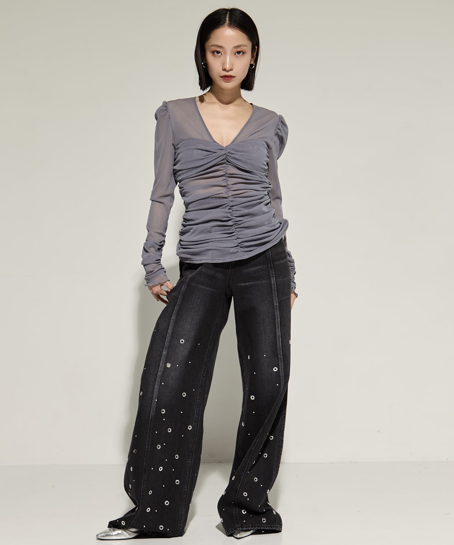 別注 TULLE GATHERED TOP FETICO