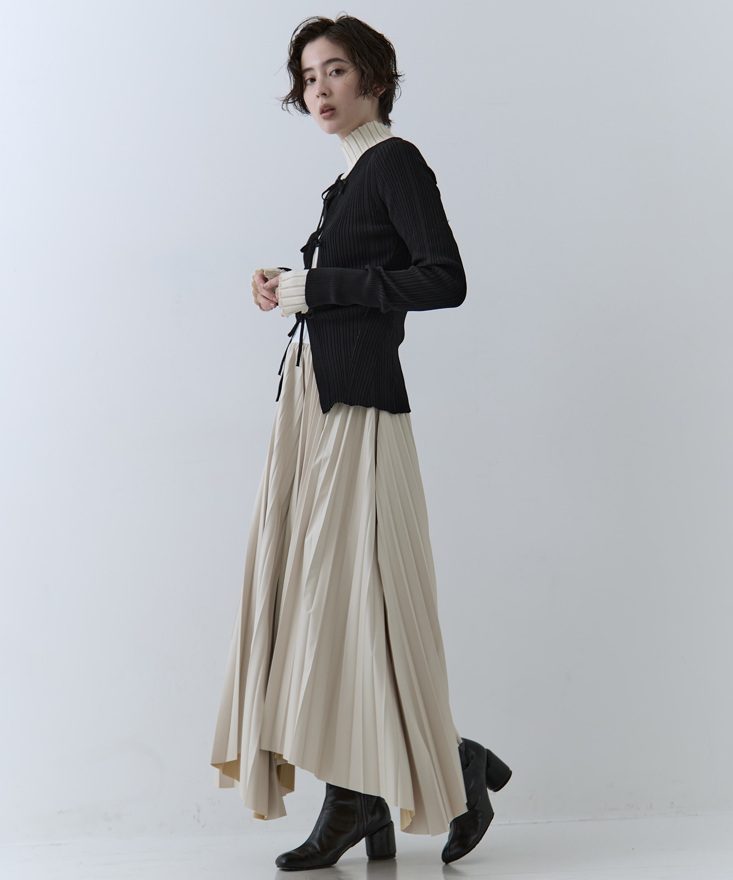 Ribbon Front Knit Cardigan STUDIOUS