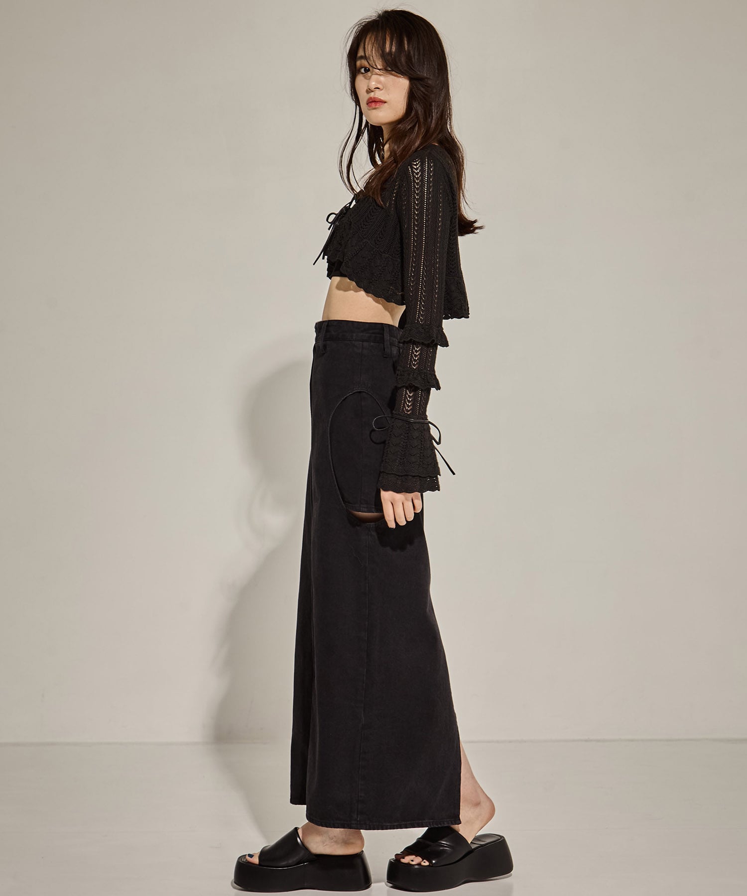double ribbon knit cardigan tanakadaisuke