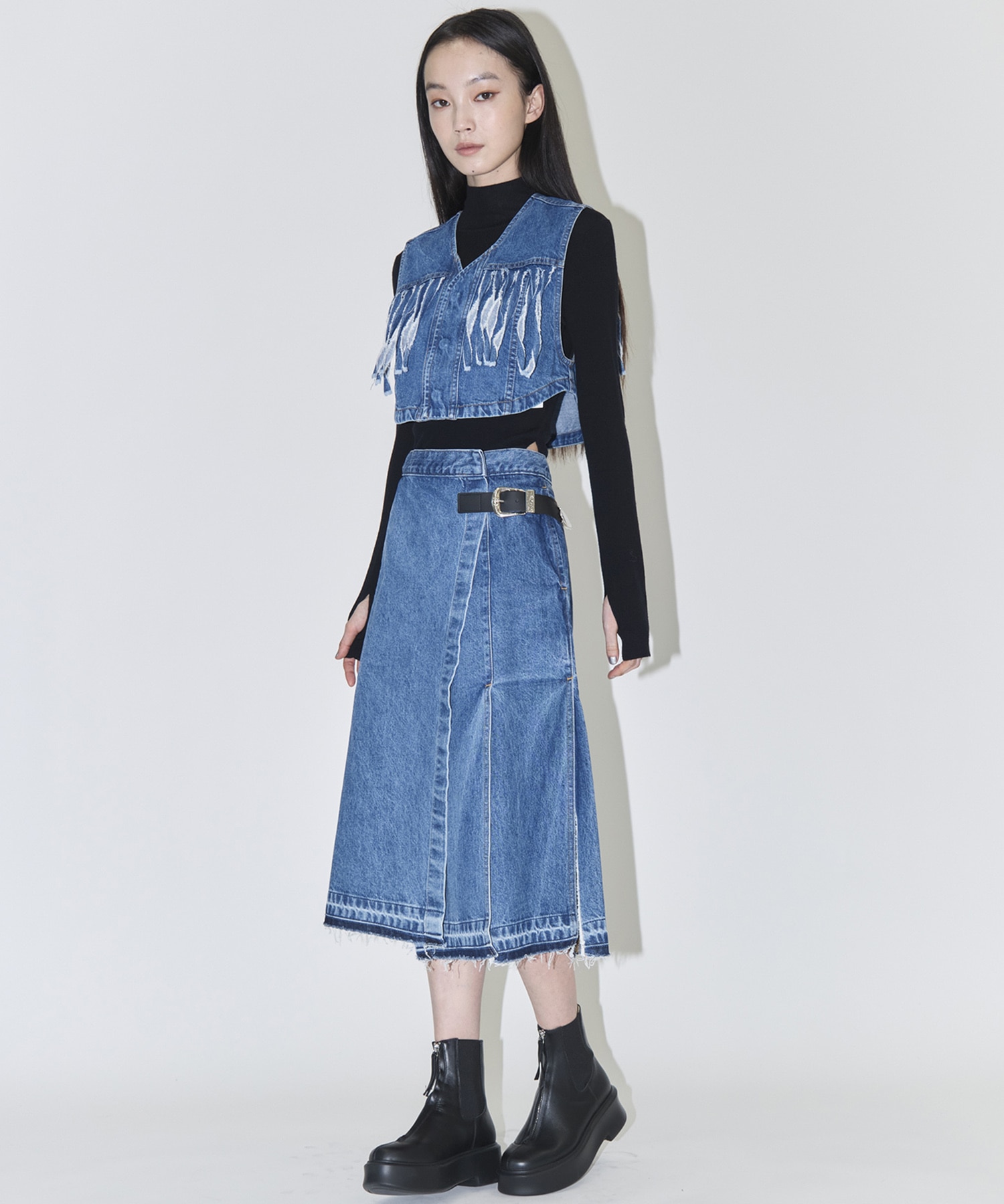 Denim wrap skirt TOGA