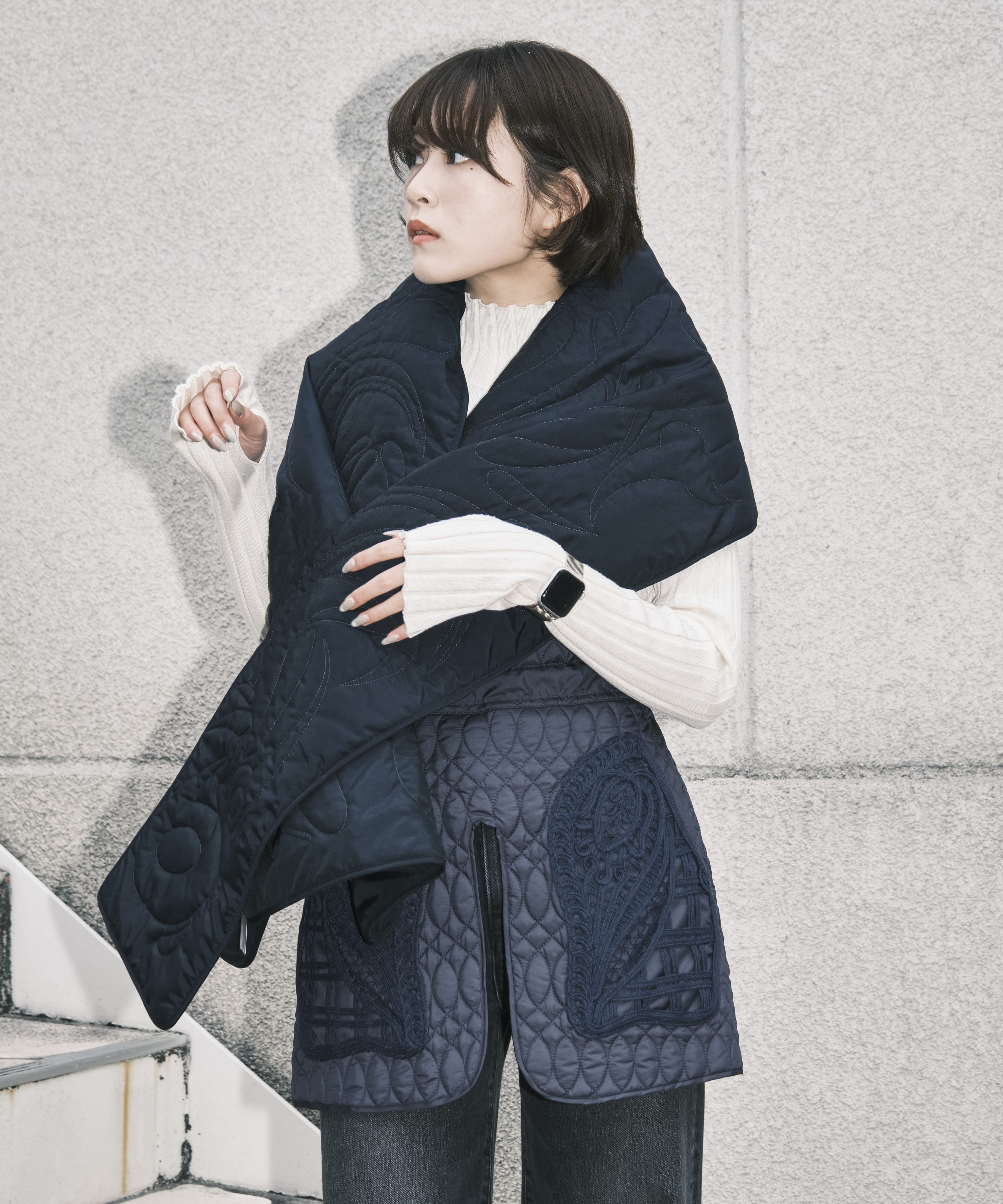 Cording Embroidery Quilted Wrapped Skirt Mame Kurogouchi