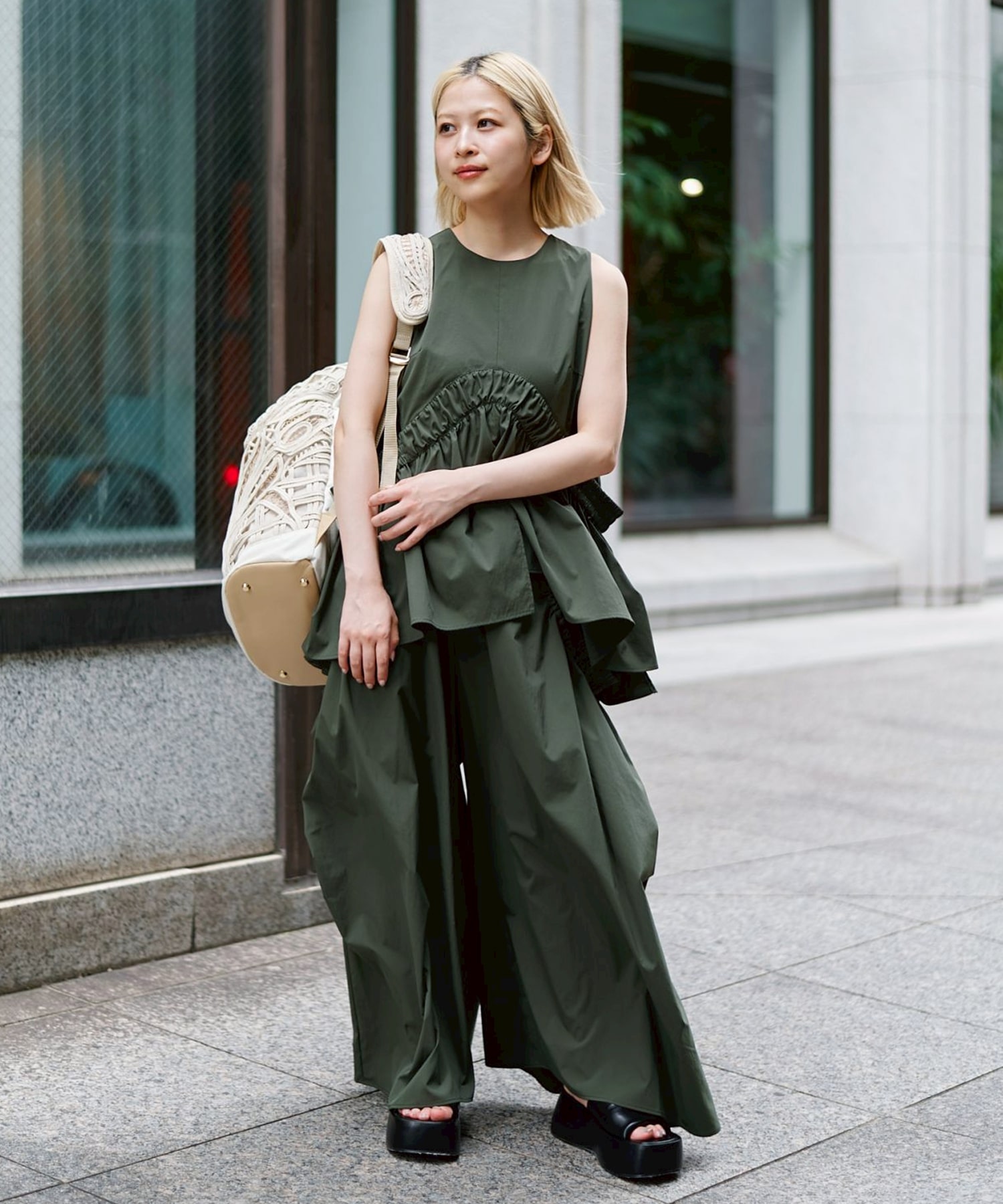 Cording Embroidery Backpack Mame Kurogouchi