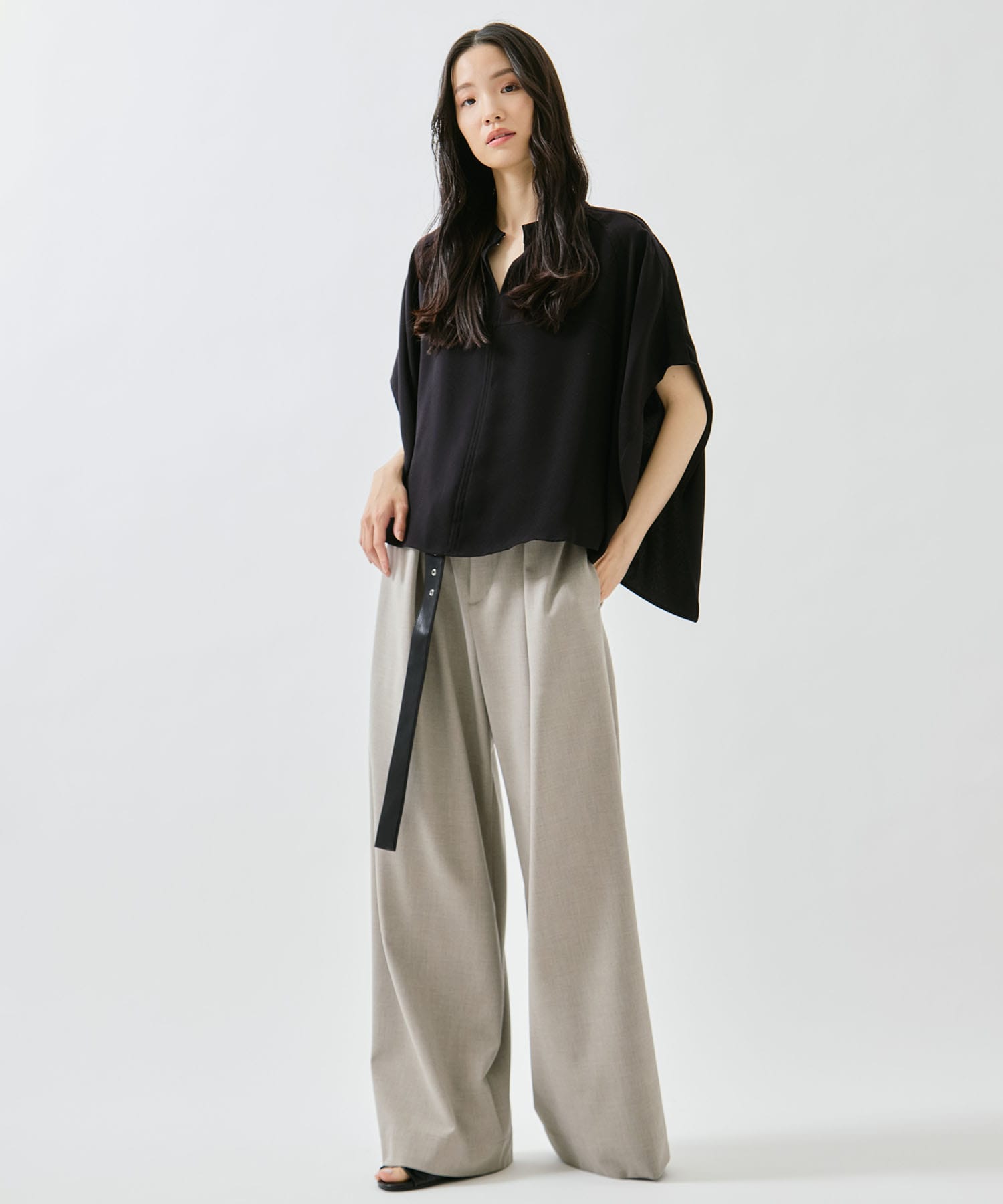 BACK SATIN DRAPE BLOUSE STUDIOUS