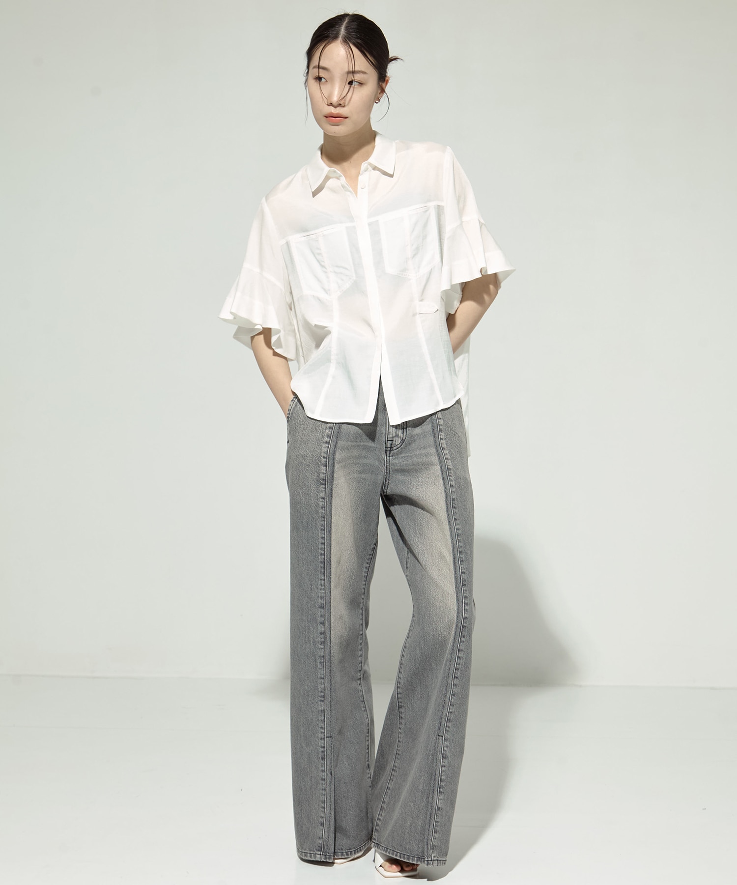 Hem Flare 2way Blouse STUDIOUS