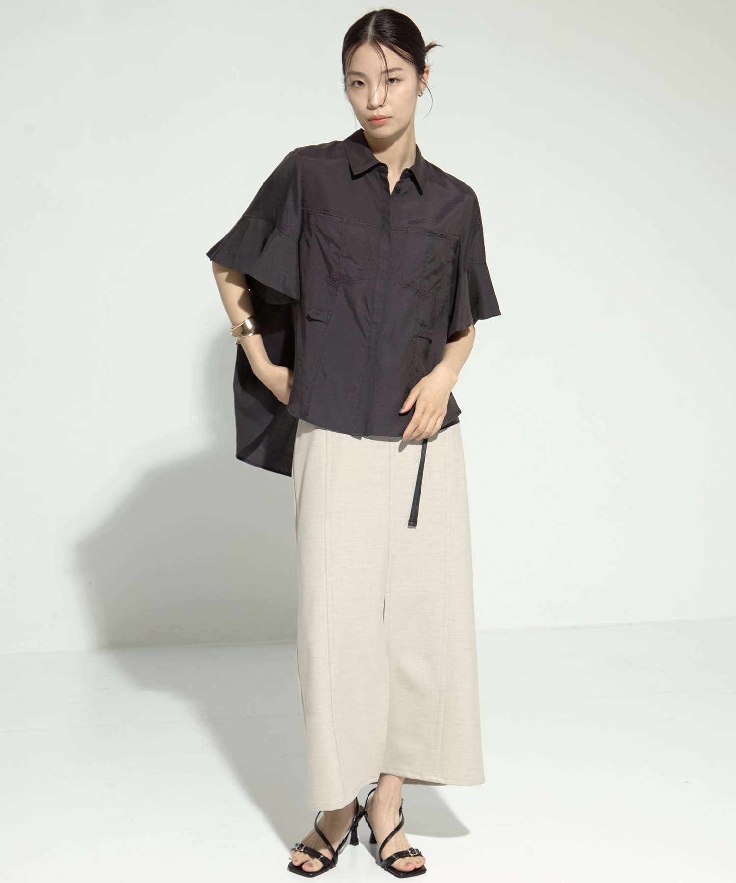 Hem Flare 2way Blouse STUDIOUS