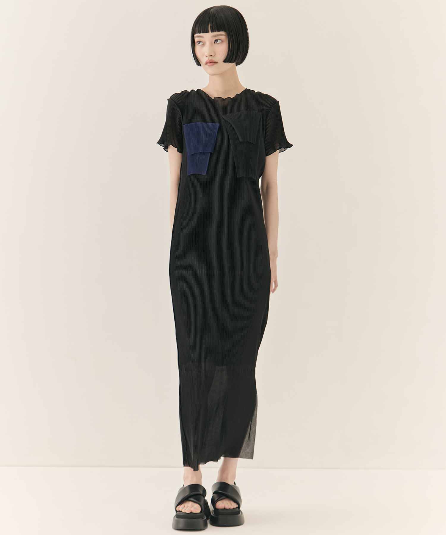 kotoha yokozawa STUDIOUS別注 別注SHEER LAYERED SHORT SLEEVE DRESS(S BLACK): kotohayokozawa